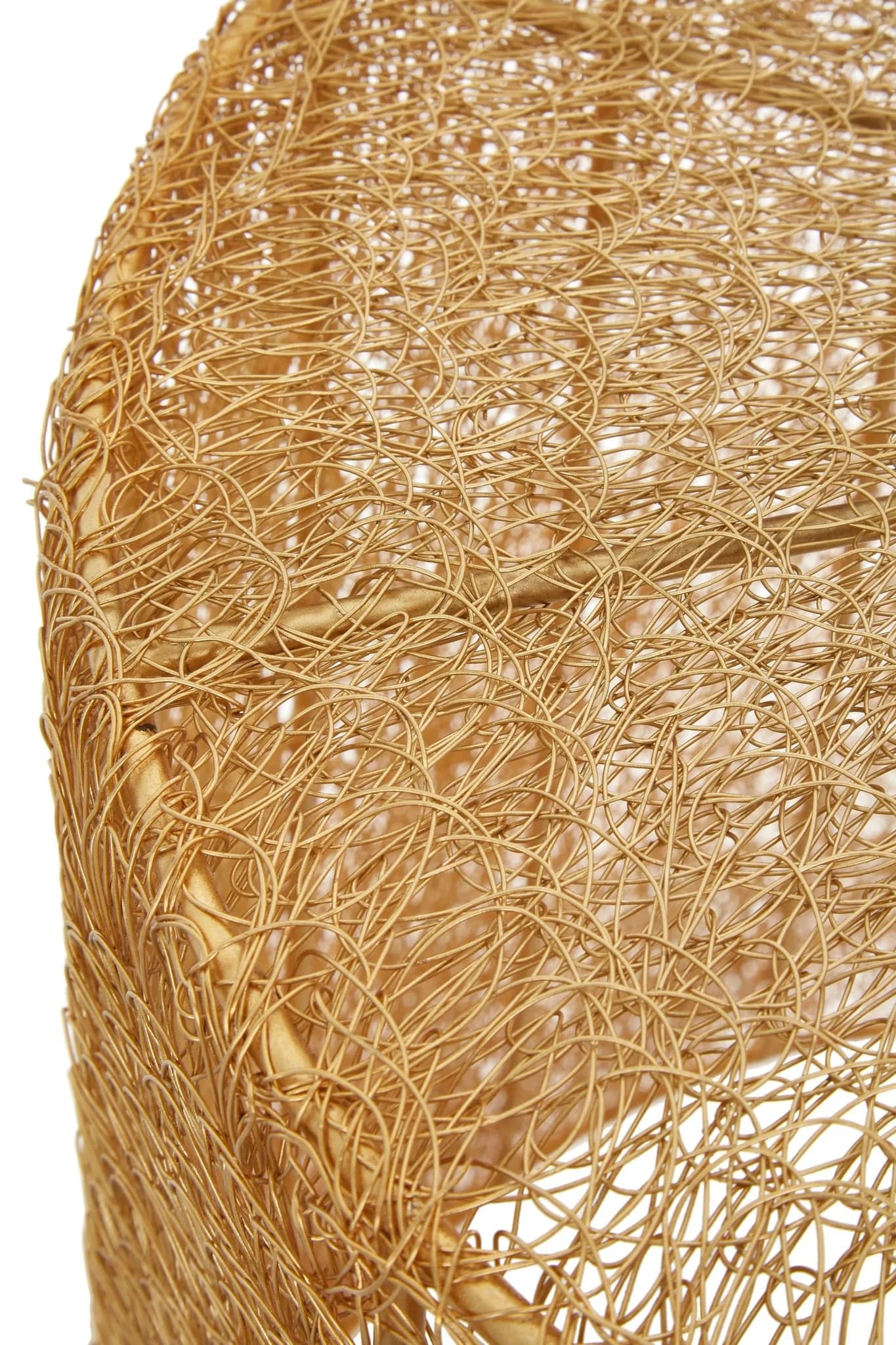 Templar Gold Finish Mesh Set of 2 Round Side Tables - Tables, photo 3 of 5