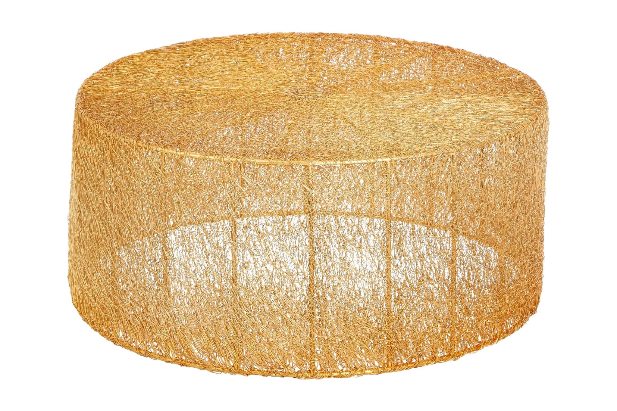 Templar Gold Finish Mesh Round Coffee Table - Tables, photo 2 of 4