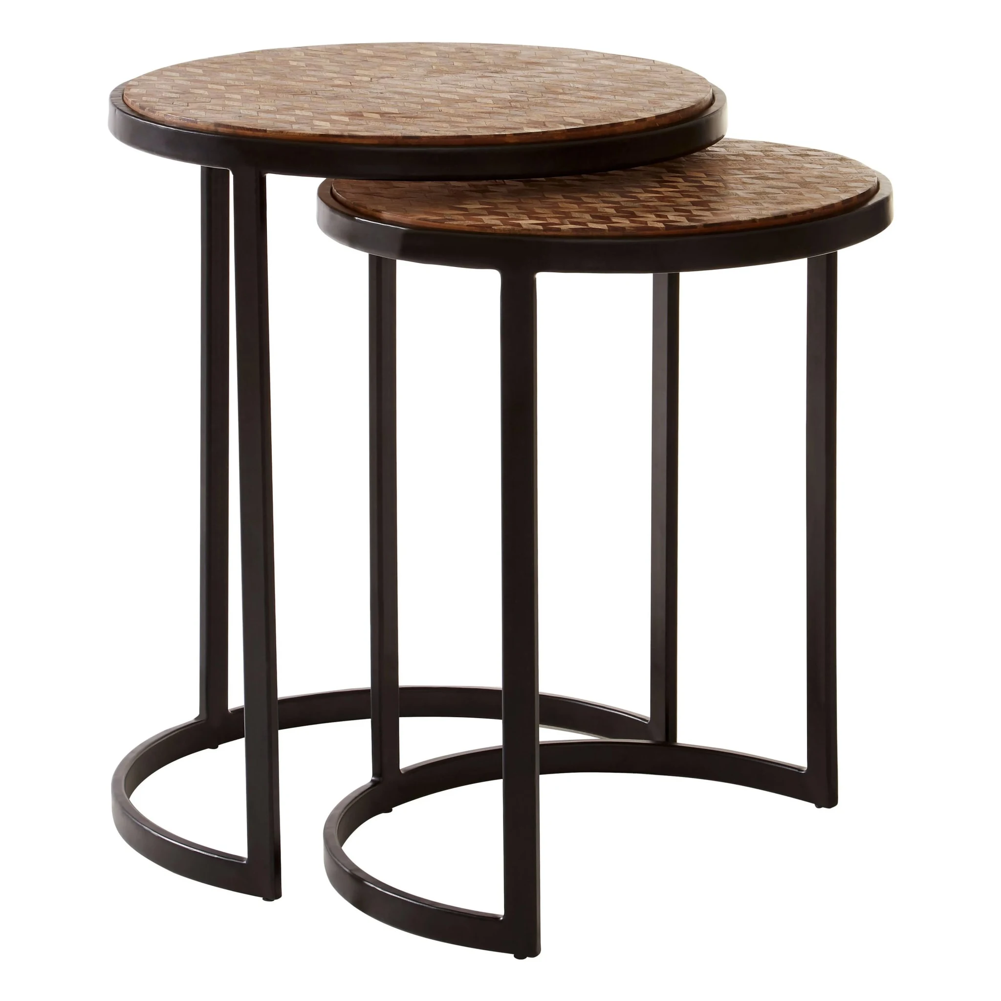 Halle Set of Two Chevron Design Nesting Tables - Tables, photo 5 of 7