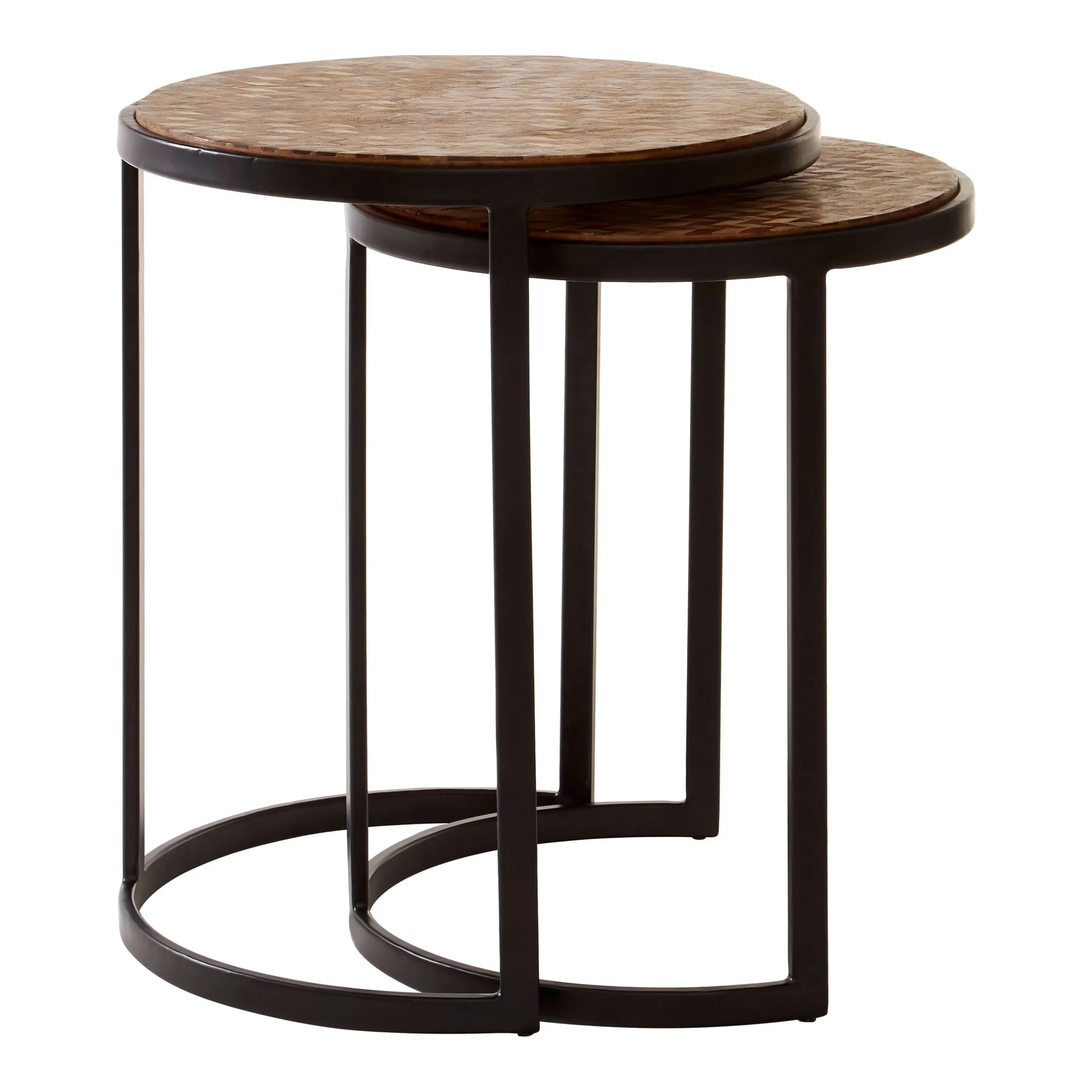 Halle Set of Two Chevron Design Nesting Tables - Tables, photo 4 of 7