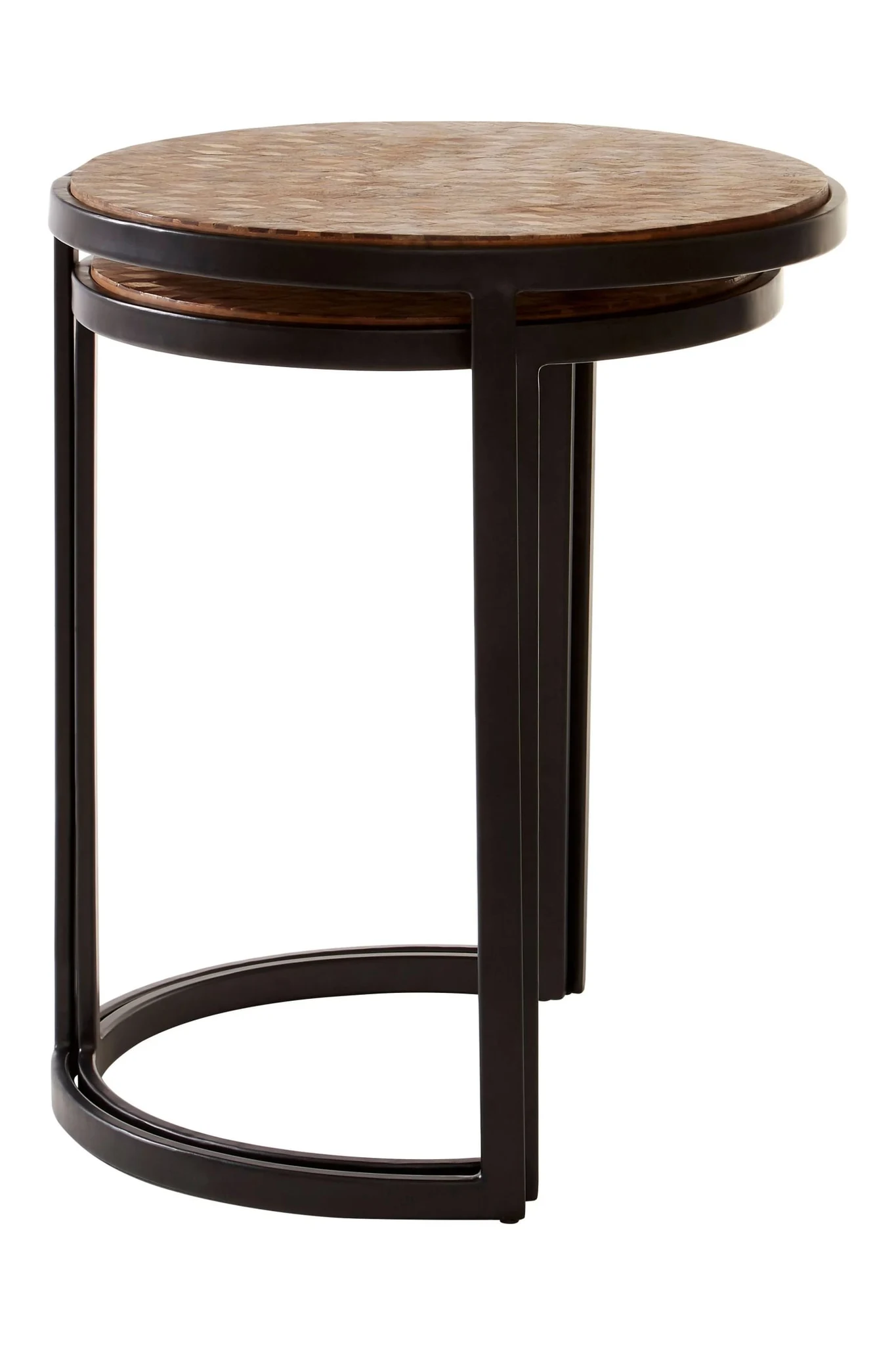 Halle Set of Two Chevron Design Nesting Tables - Tables, photo 3 of 7