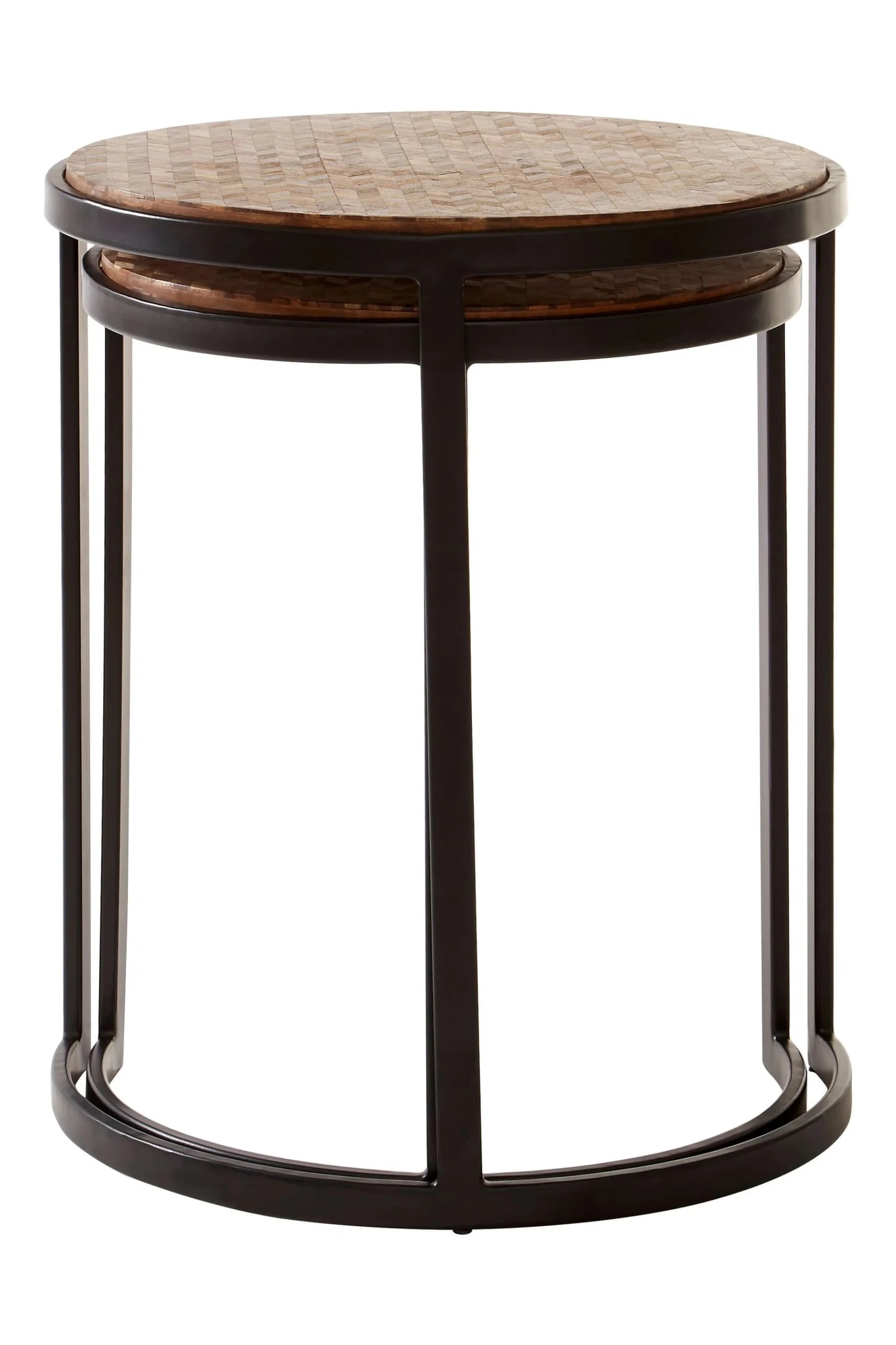 Halle Set of Two Chevron Design Nesting Tables - Tables, photo 2 of 7