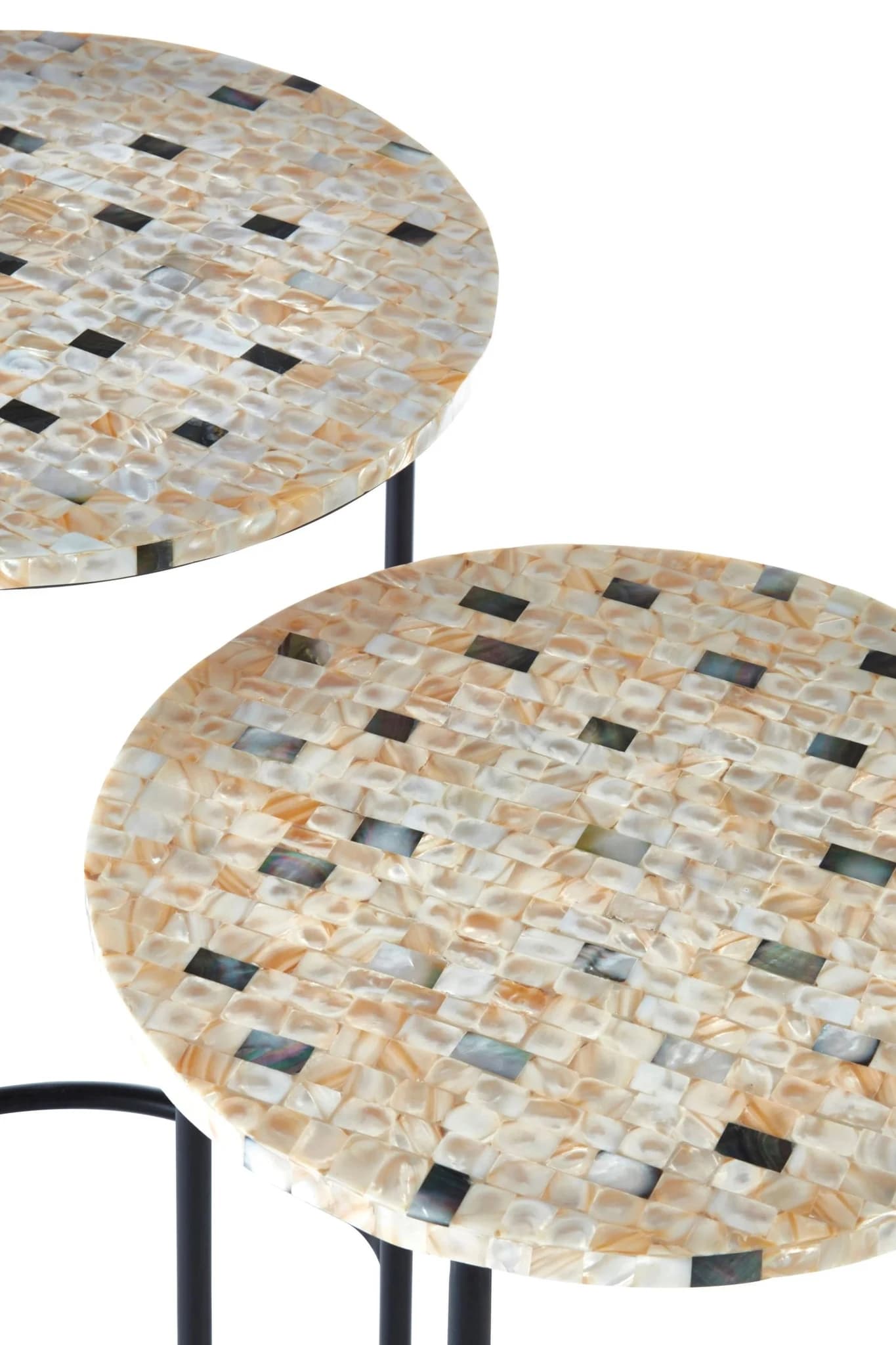 Halle Set of Two Mother Of Pearl Nesting Side Tables - Tables, photo 5 of 5