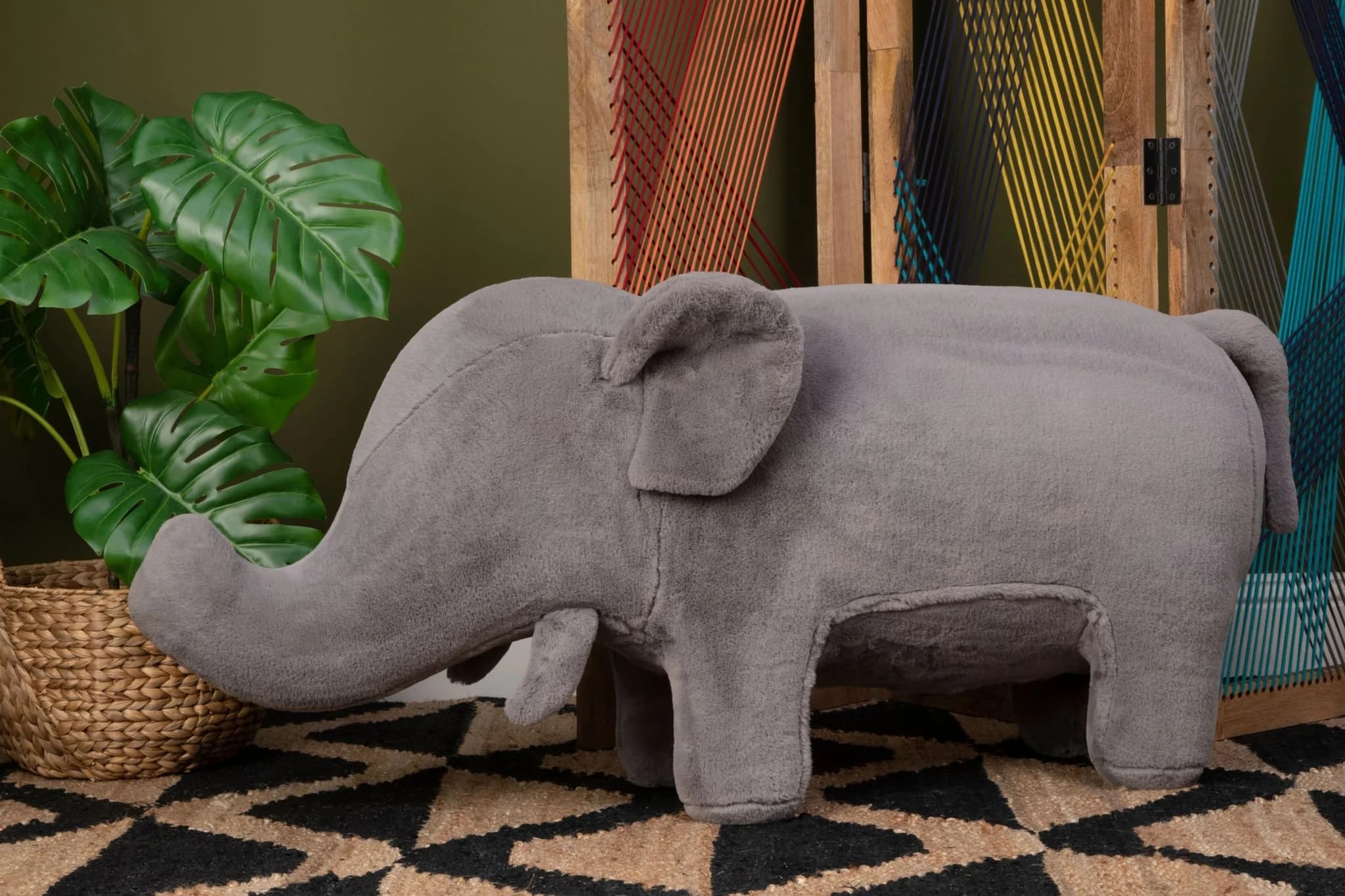 Jungle Safari Kids Grey Elephant Animal Stool - Seating, photo 2 of 6