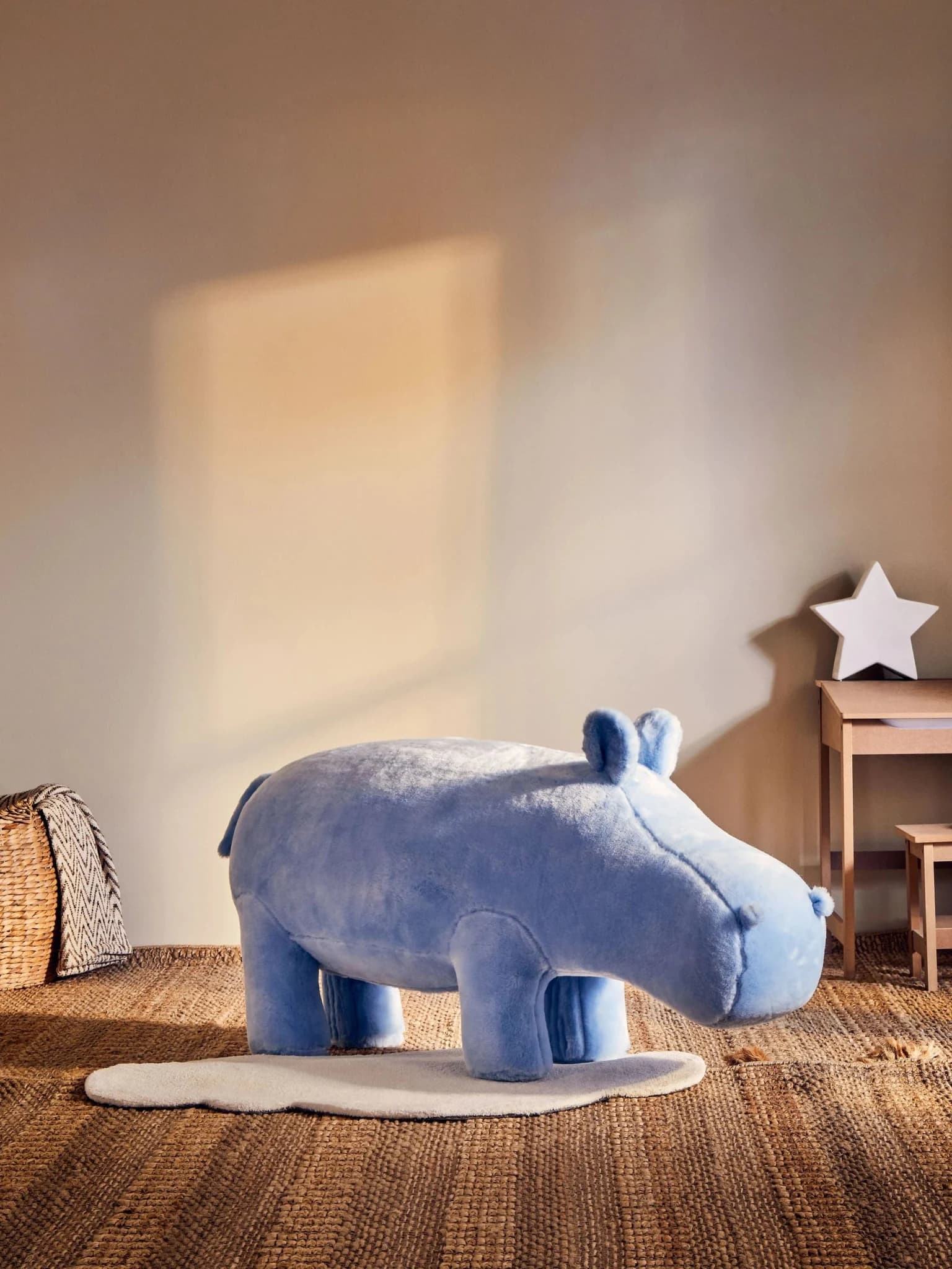 Jungle Safari Kids Blue Hippo Animal Stool - Seating, photo 8 of 8
