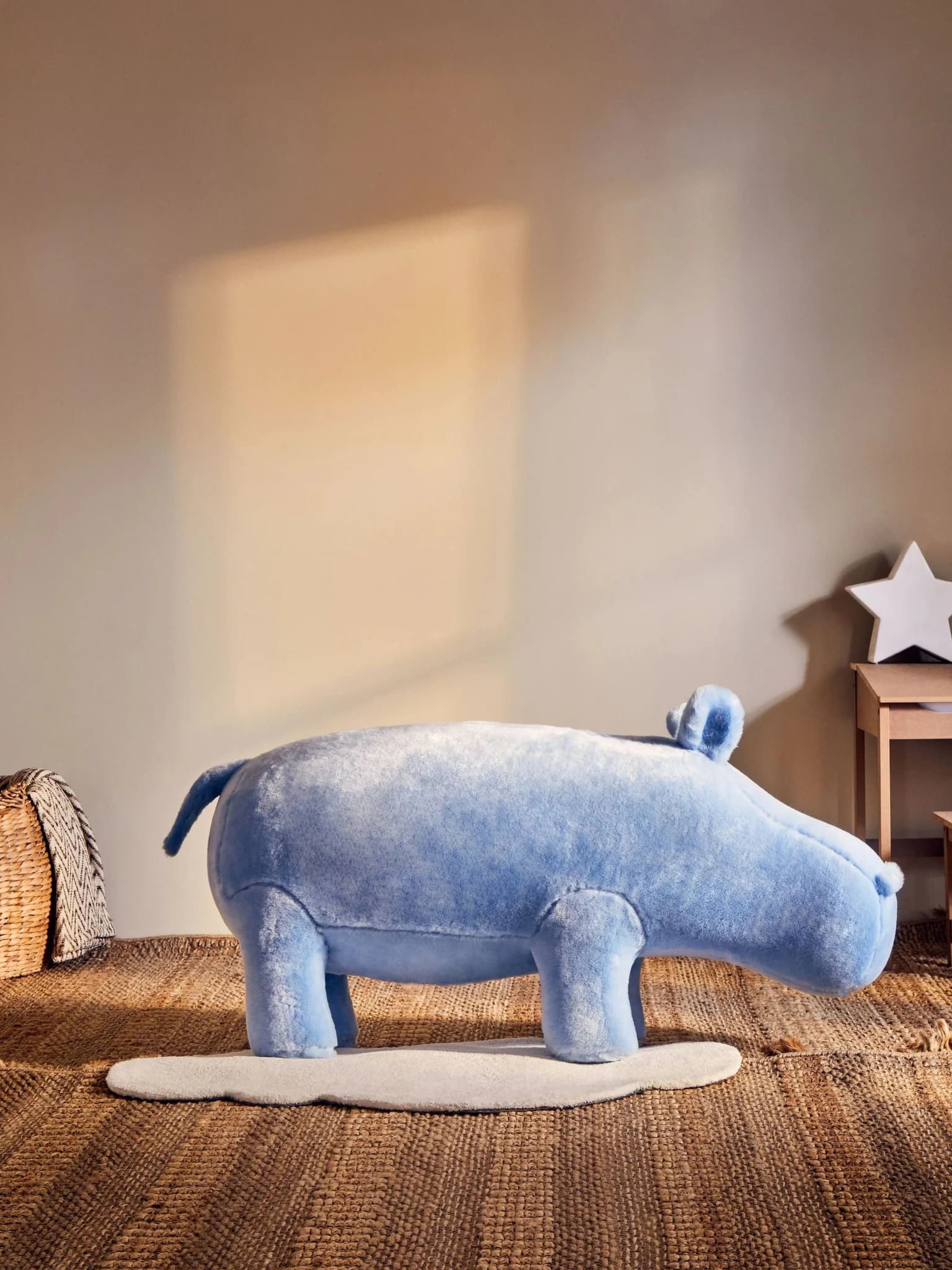 Jungle Safari Kids Blue Hippo Animal Stool - Seating, photo 7 of 8