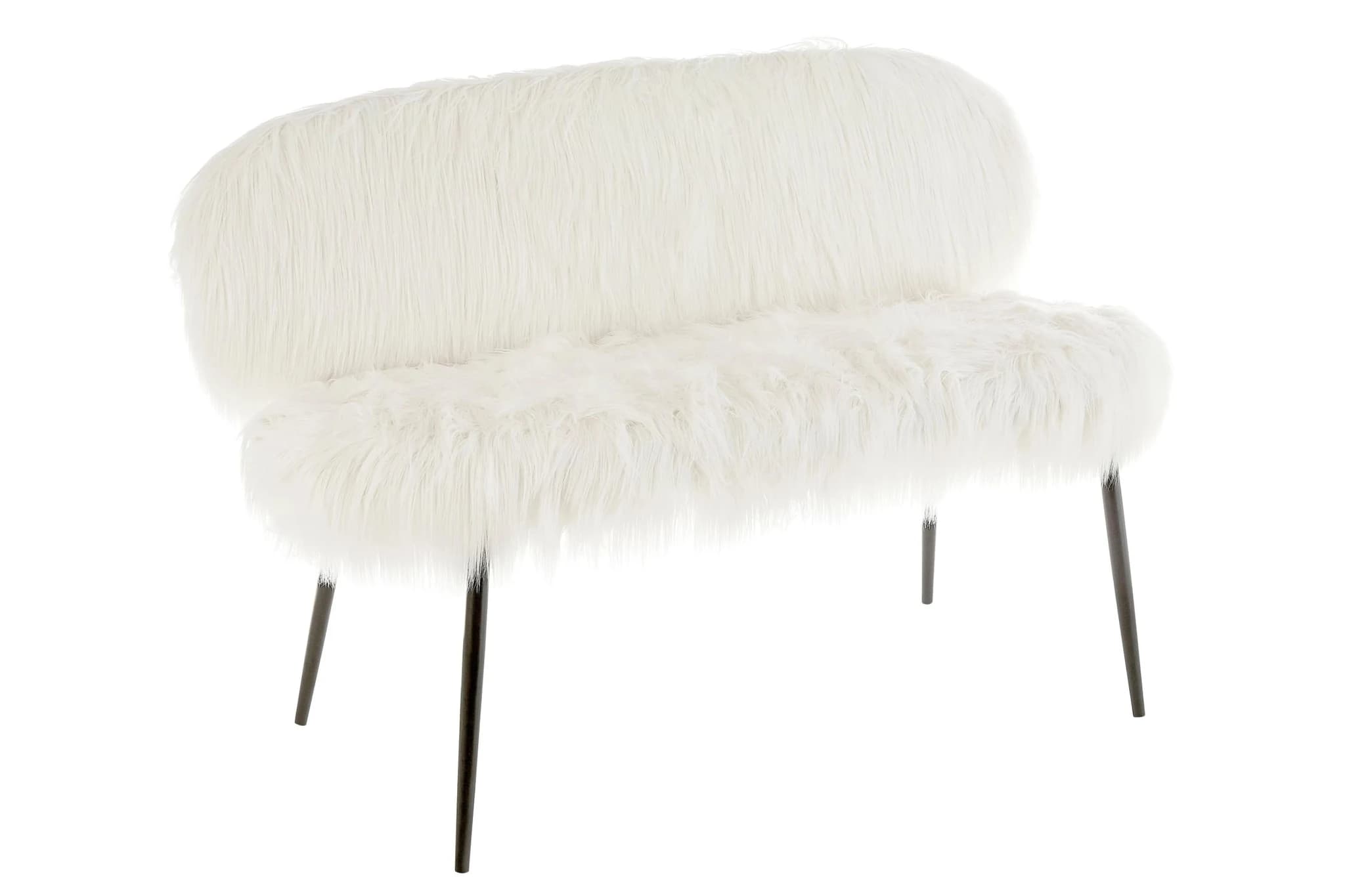 Sienna Faux Fur Two Seater Sofa With Black Legs - Seating, photo 7 of 8