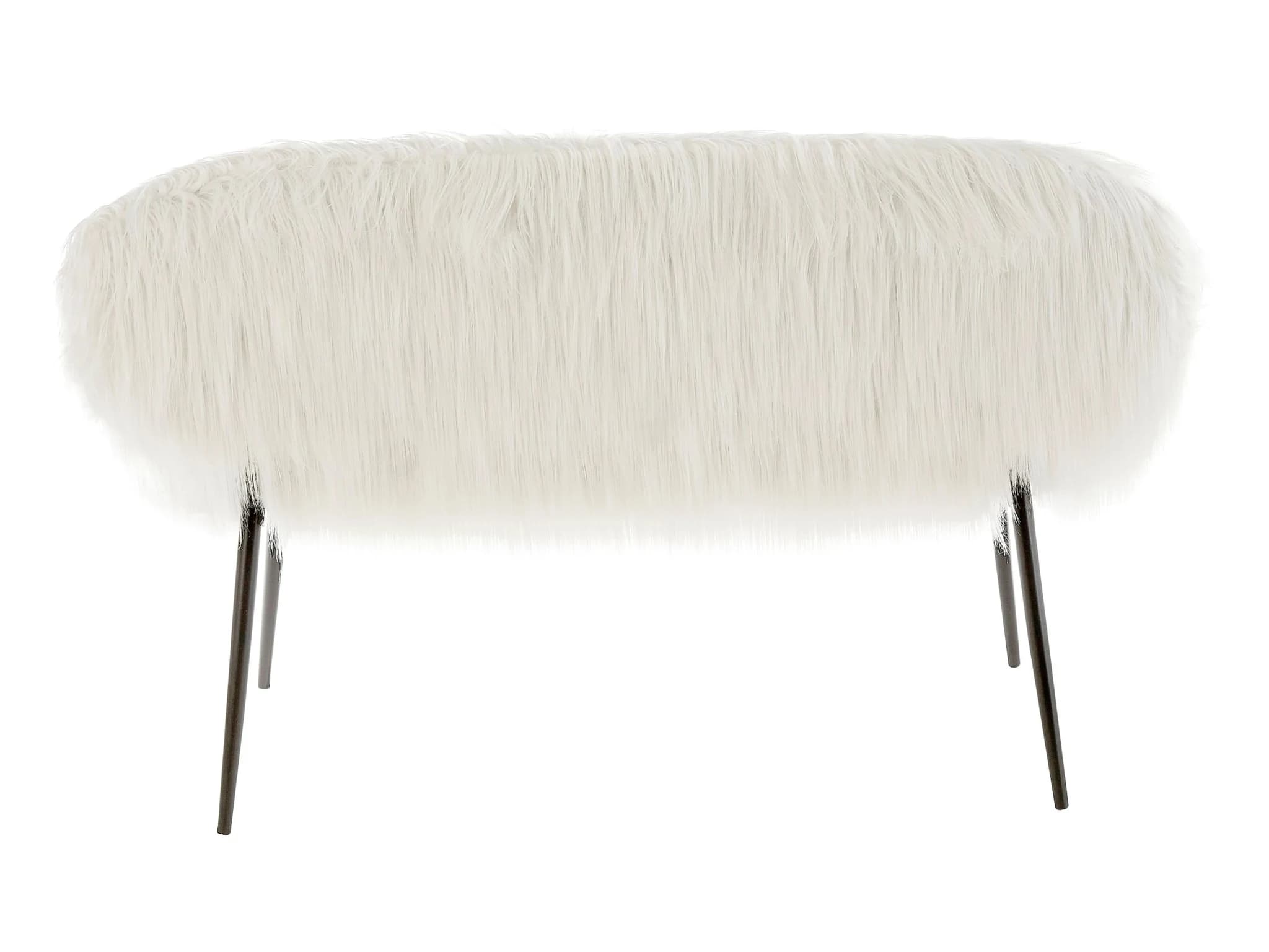 Sienna Faux Fur Two Seater Sofa With Black Legs - Seating, photo 5 of 8
