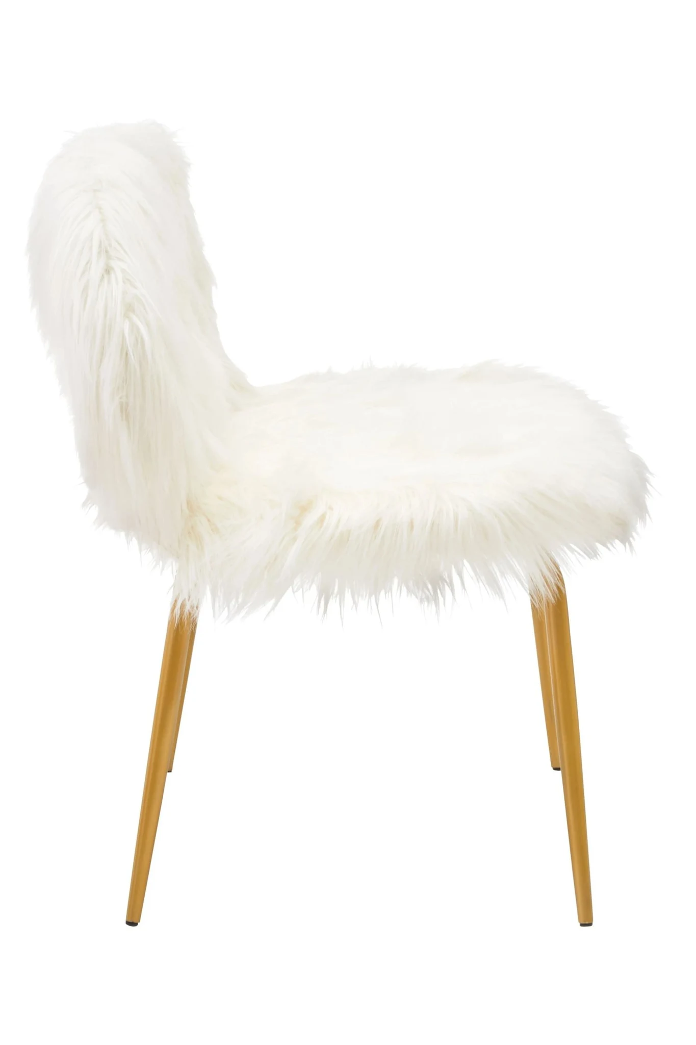 Sienna White Faux Fur 2 Seat Sofa With Gold Finish Legs - Seating, photo 5 of 8