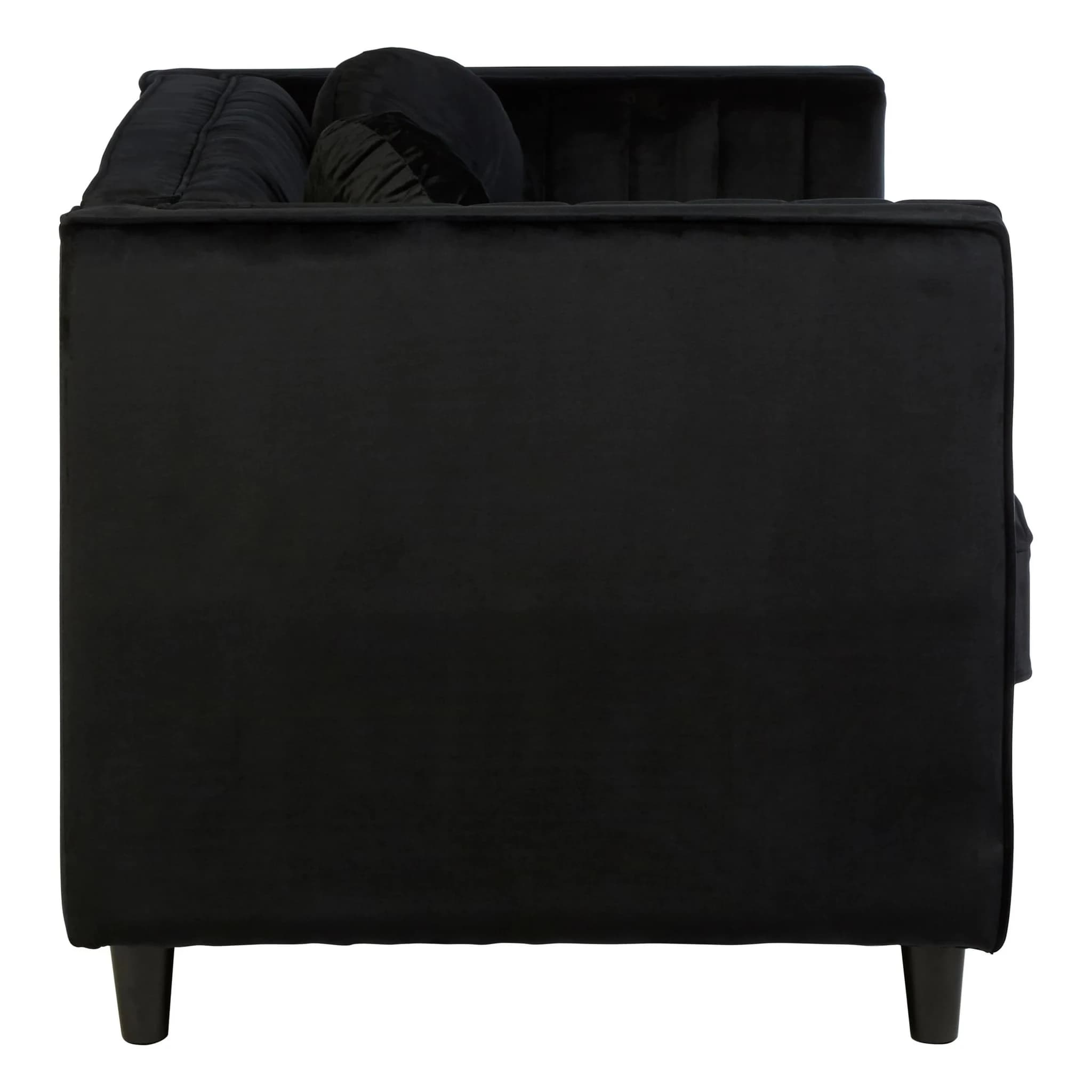 Farah Two Seat Black Velvet Sofa - Seating, photo 3 of 7