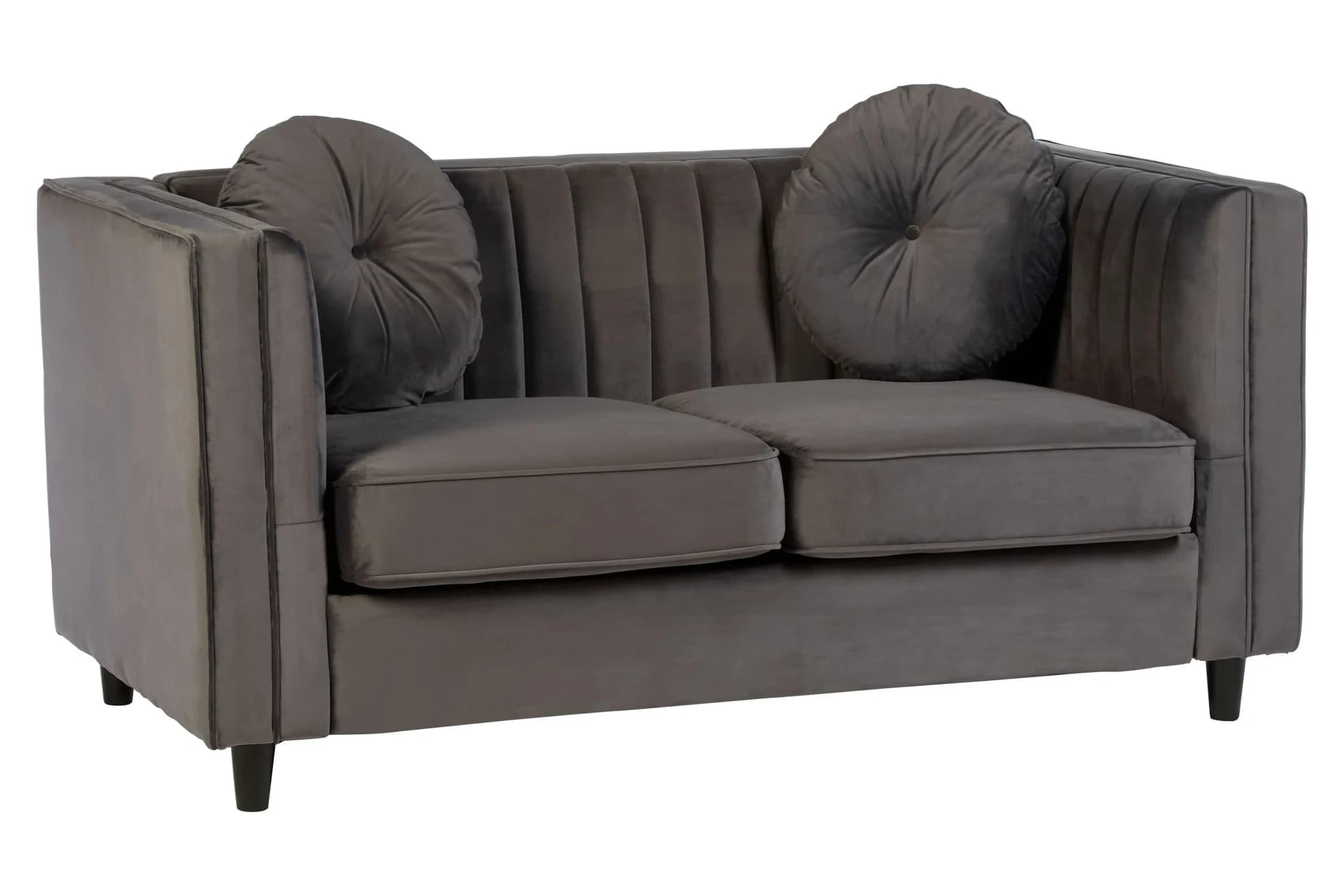 Farah Two Seat Grey Velvet Sofa - Seating, photo 4 of 7