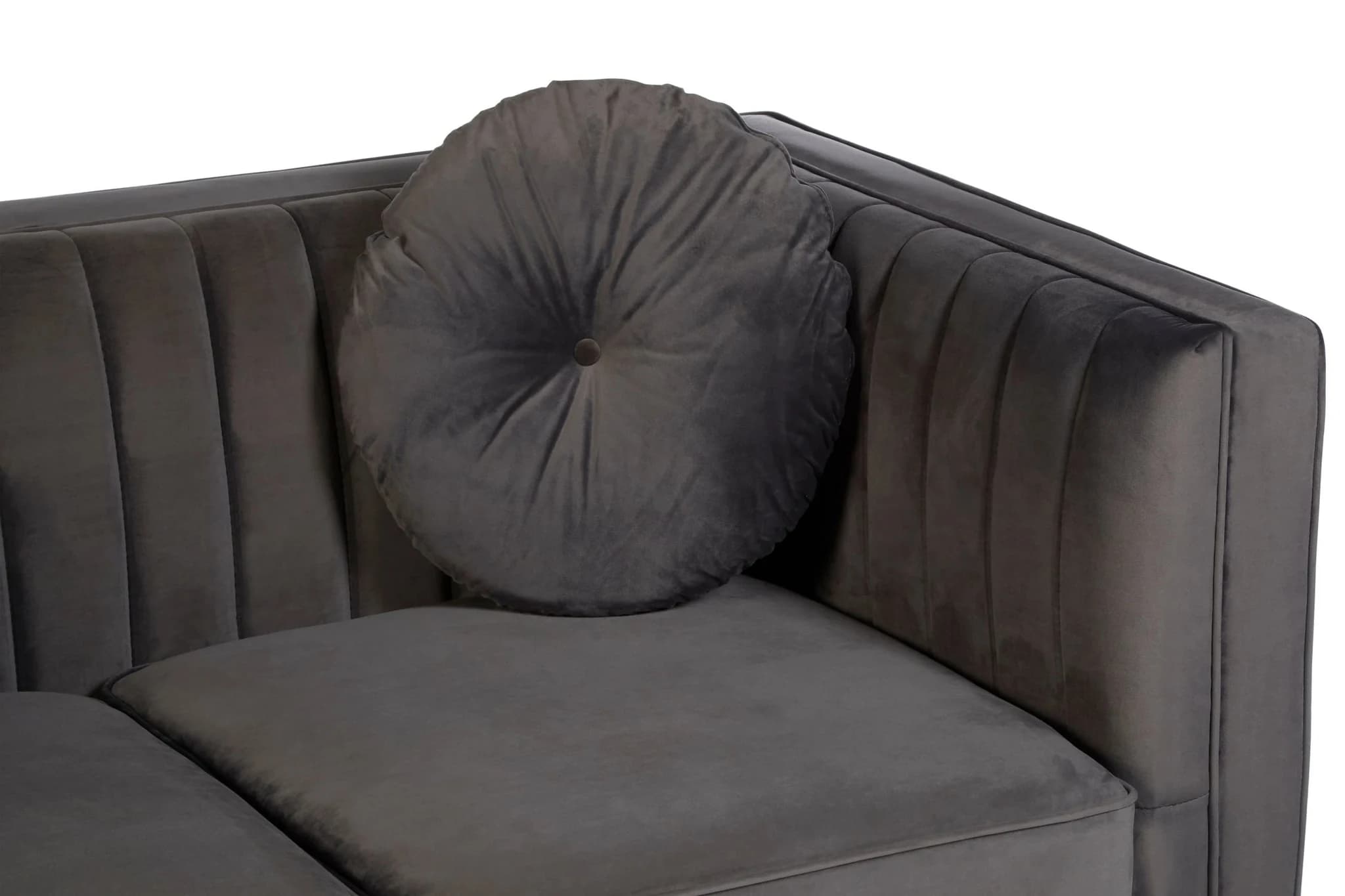 Farah Two Seat Grey Velvet Sofa - Seating, photo 6 of 7