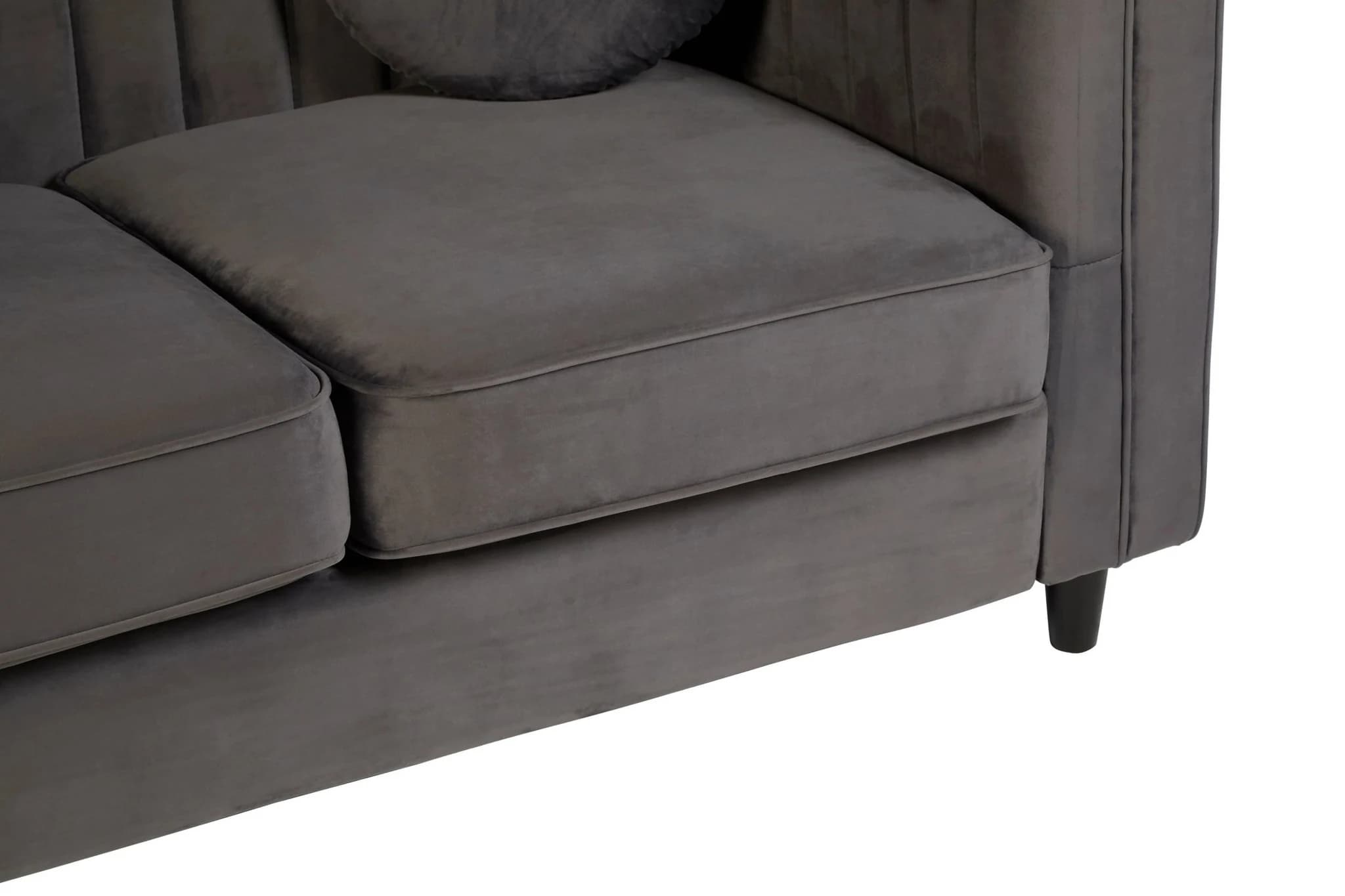 Farah Two Seat Grey Velvet Sofa - Seating, photo 5 of 7