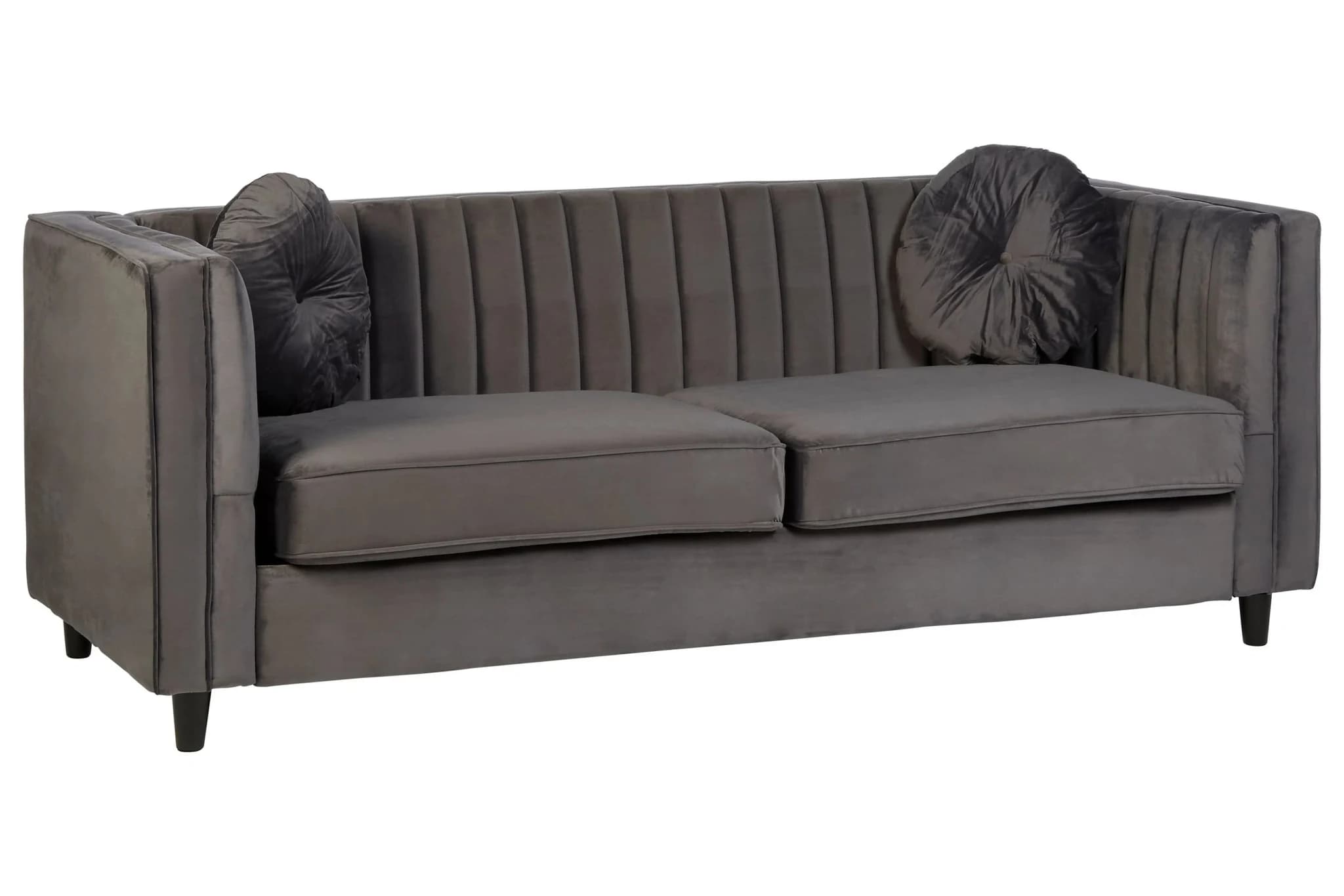 Farah Three Seat Grey Velvet Sofa - Seating, photo 4 of 7