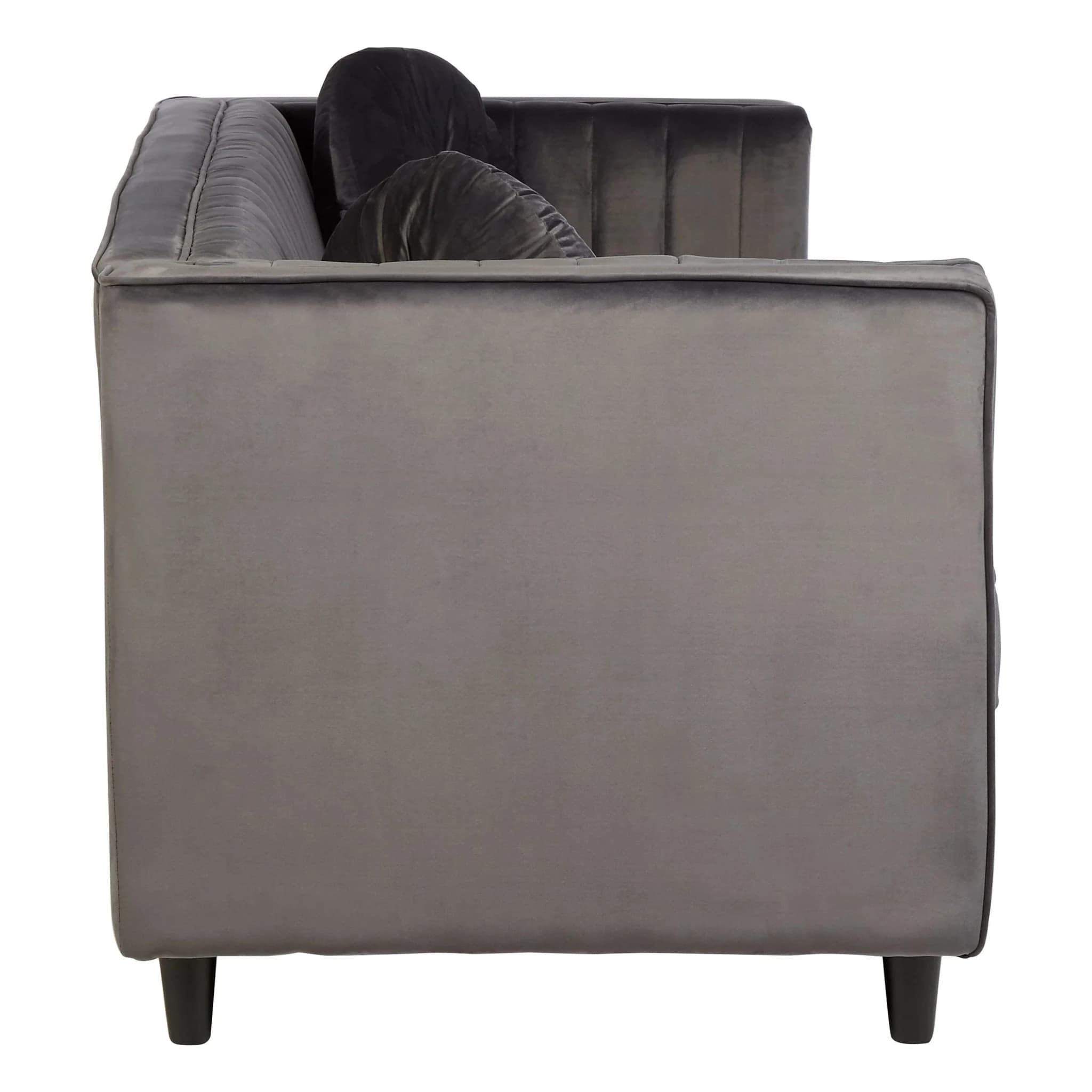 Farah Three Seat Grey Velvet Sofa - Seating, photo 3 of 7