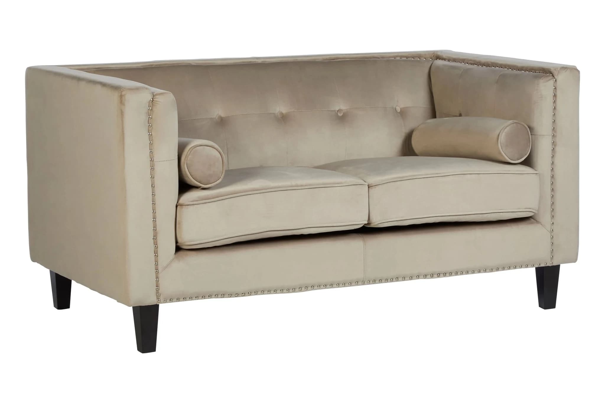 Felisa Two Seater Mink Velvet Sofa - Seating, photo 5 of 8