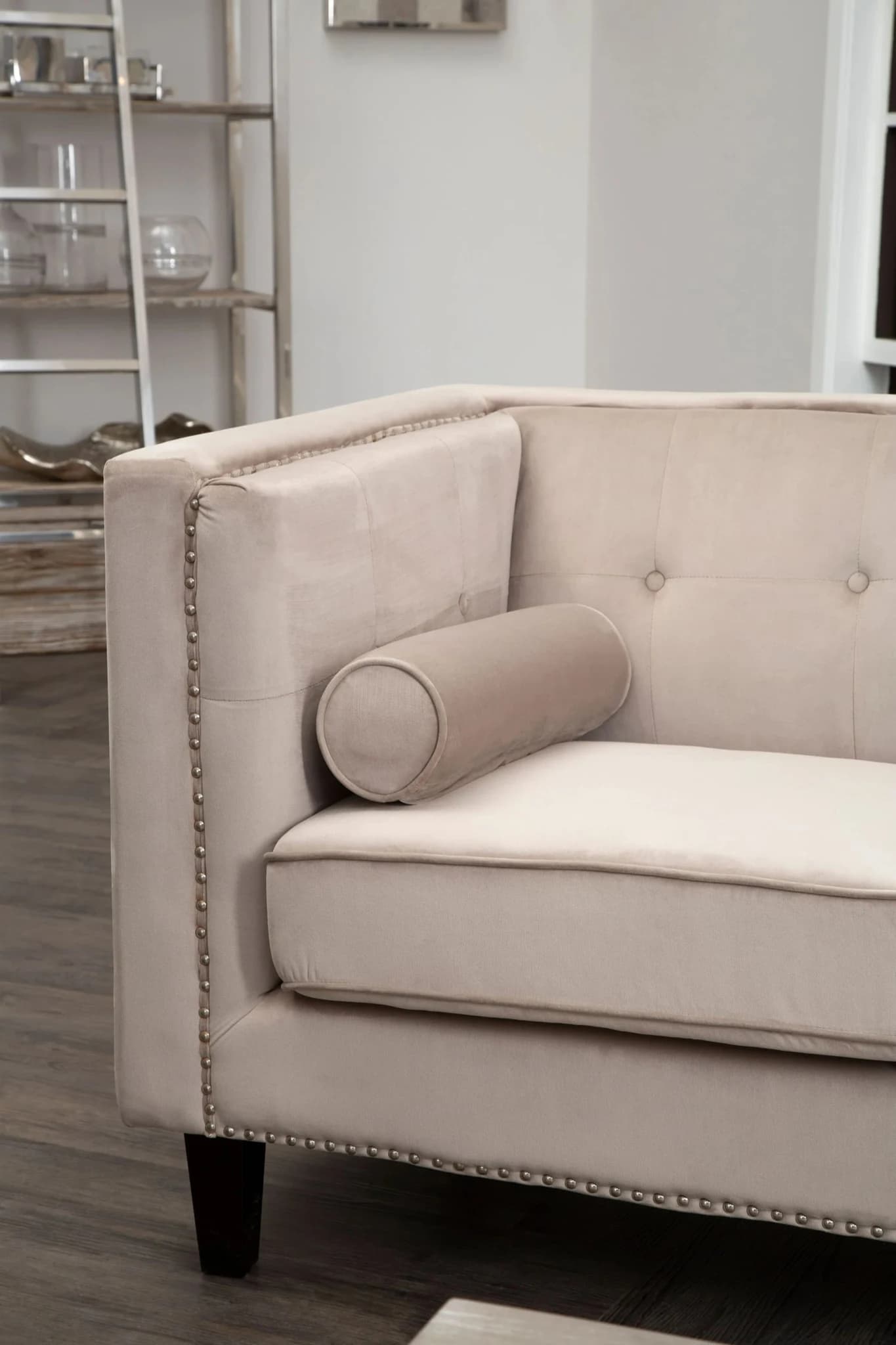 Felisa Two Seater Mink Velvet Sofa - Seating, photo 2 of 8