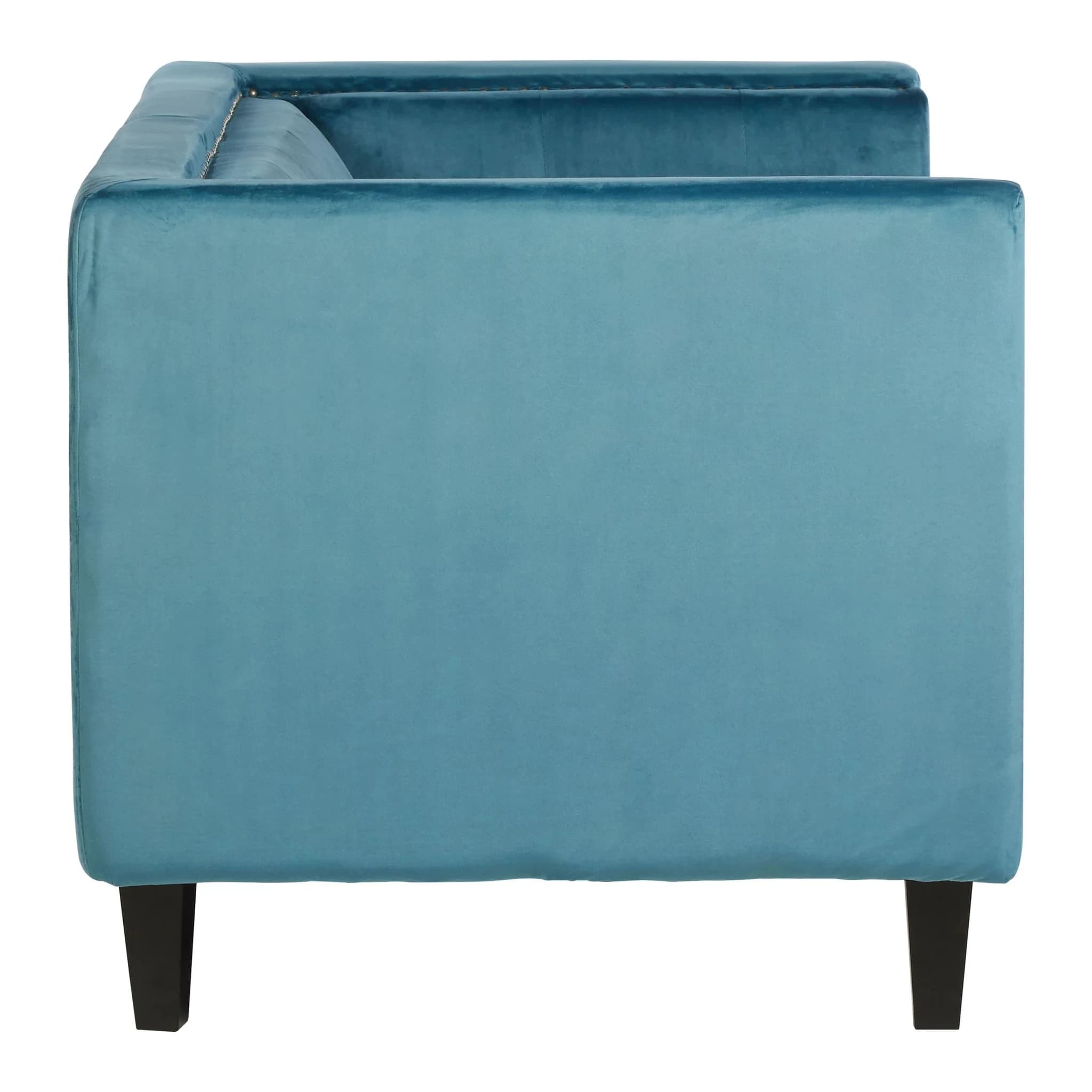 Felisa Two Seat Teal Blue Velvet Sofa - Seating, photo 3 of 7