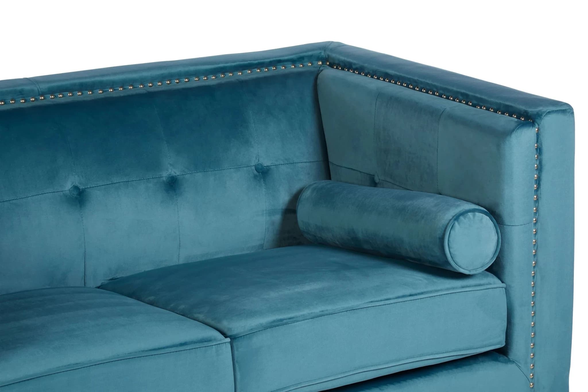 Felisa Two Seat Teal Blue Velvet Sofa - Seating, photo 6 of 7