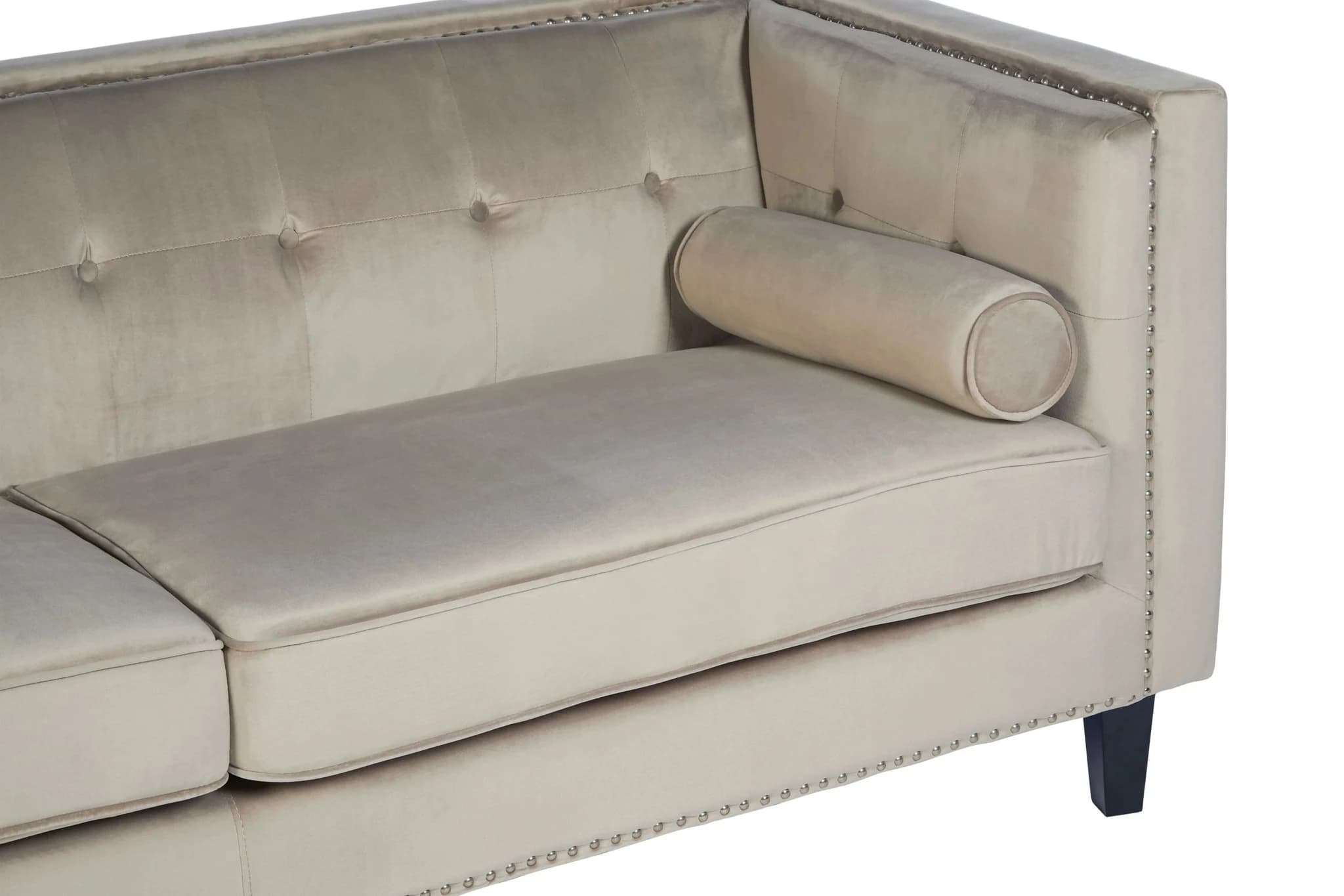 Felisa 3 Seat Mink Velvet Sofa - Seating, photo 5 of 8