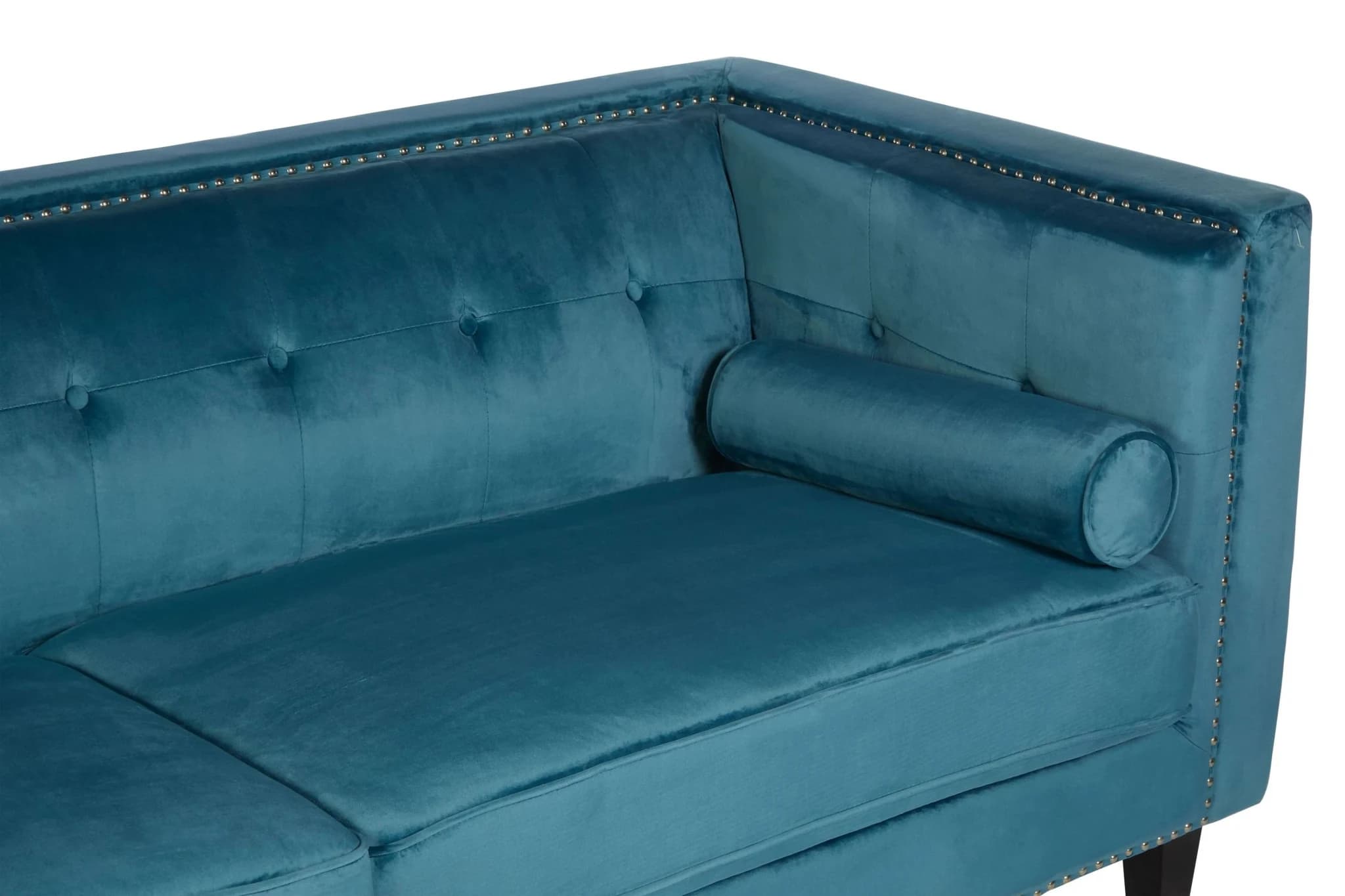 Felisa 3 Seat Teal Blue Velvet Sofa - Seating, photo 6 of 7