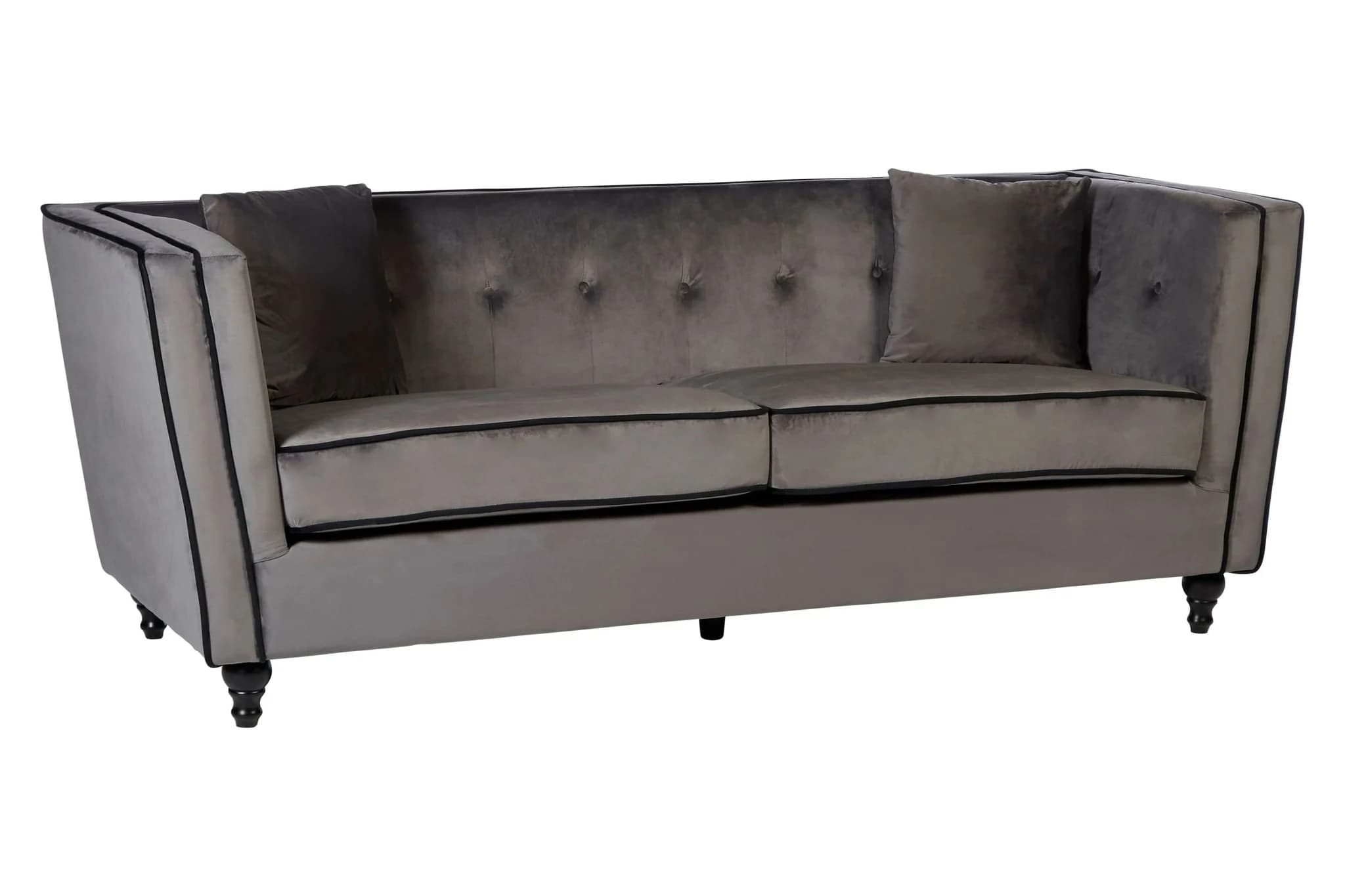 Ferris 3 Seat Grey Velvet Sofa - Seating, photo 4 of 5