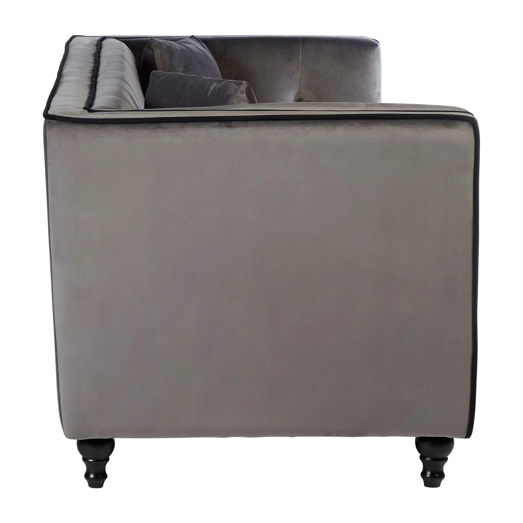 Ferris 3 Seat Grey Velvet Sofa - Seating, photo 3 of 5