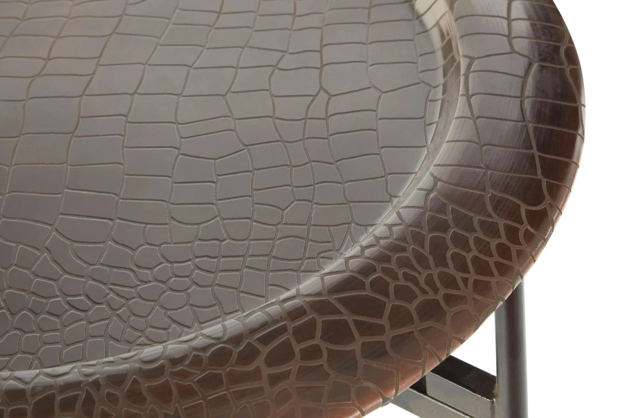 Hege Crocodile Texture Copper Finish Round Side Table - Tables, photo 3 of 4