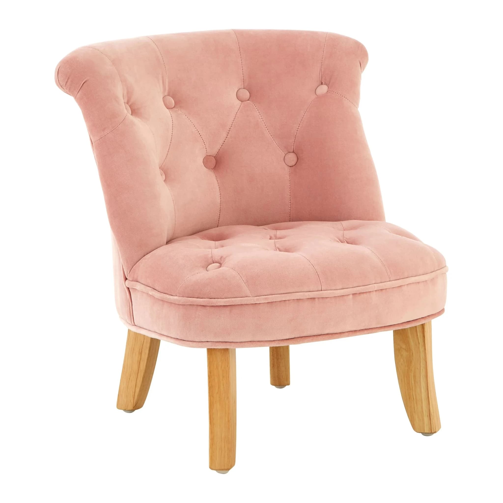 Estelle Pink Velvet Kids Chair - Seating, photo 7 of 8
