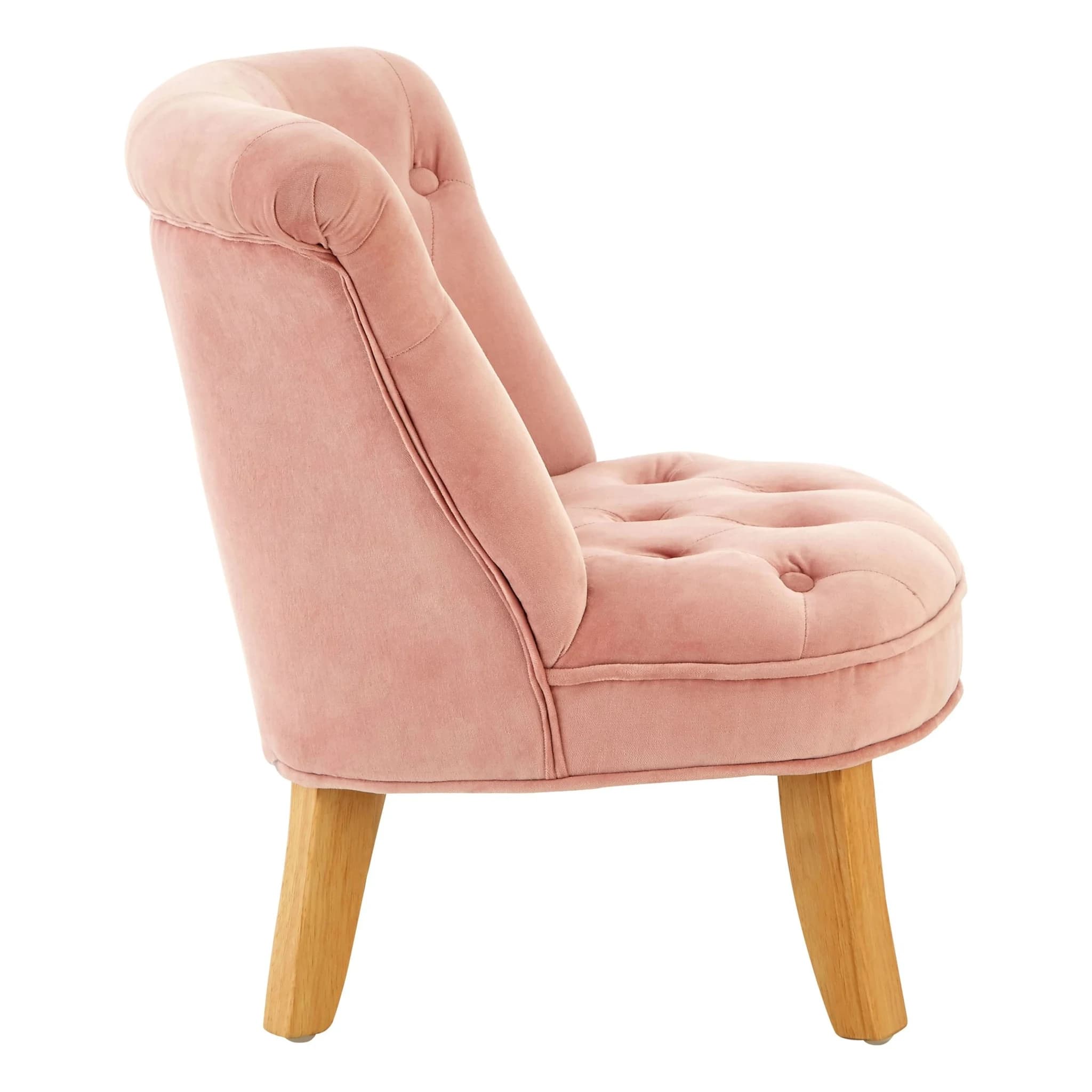 Estelle Pink Velvet Kids Chair - Seating, photo 6 of 8