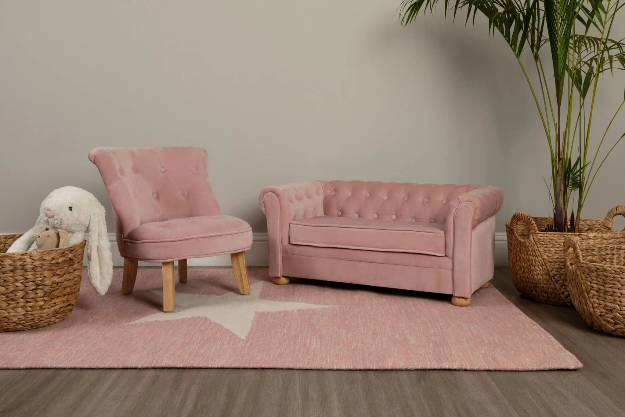 Estelle Pink Velvet Kids Chair - Seating, photo 3 of 8