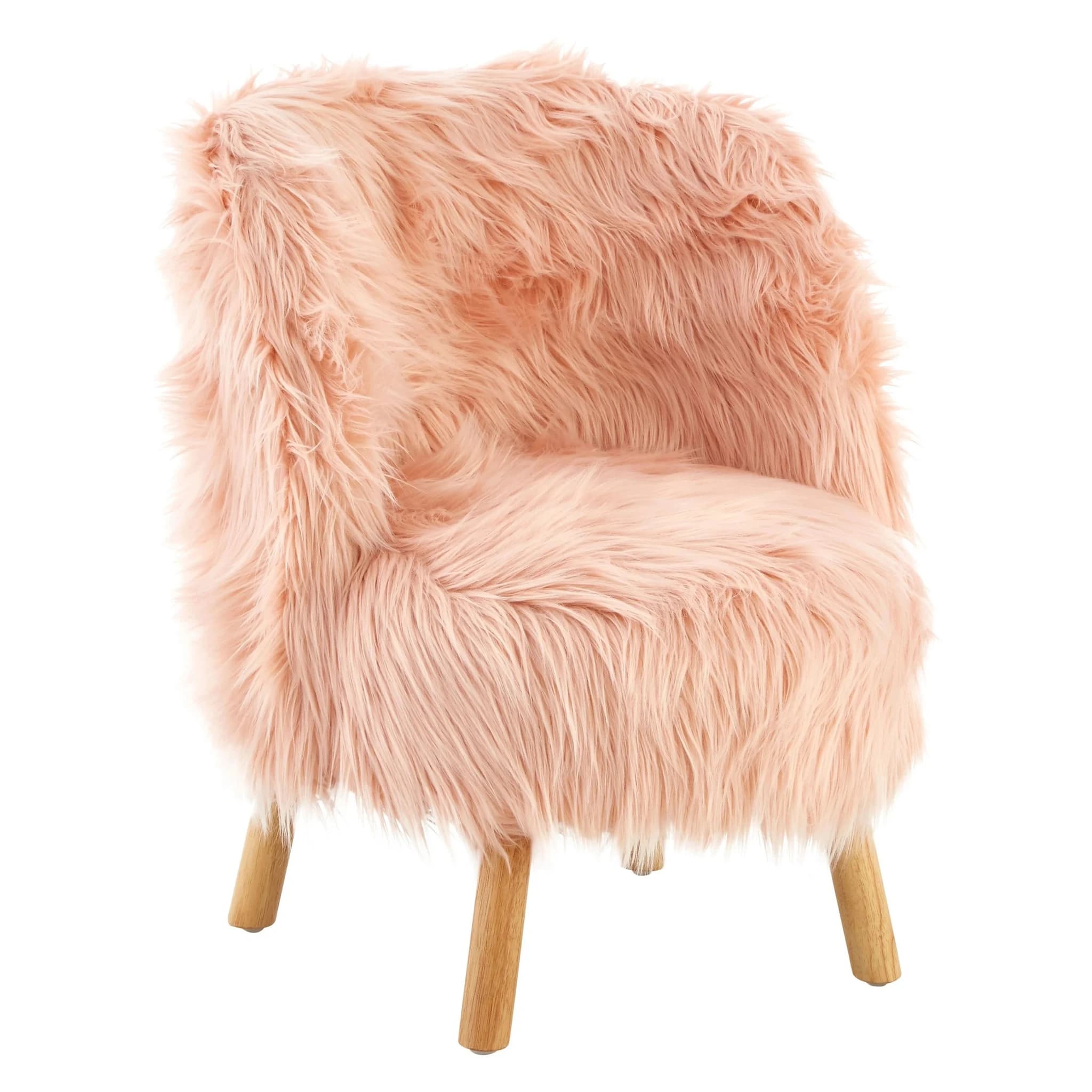 Kids Pink Faux Fur Chair - Seating, photo 5 of 8