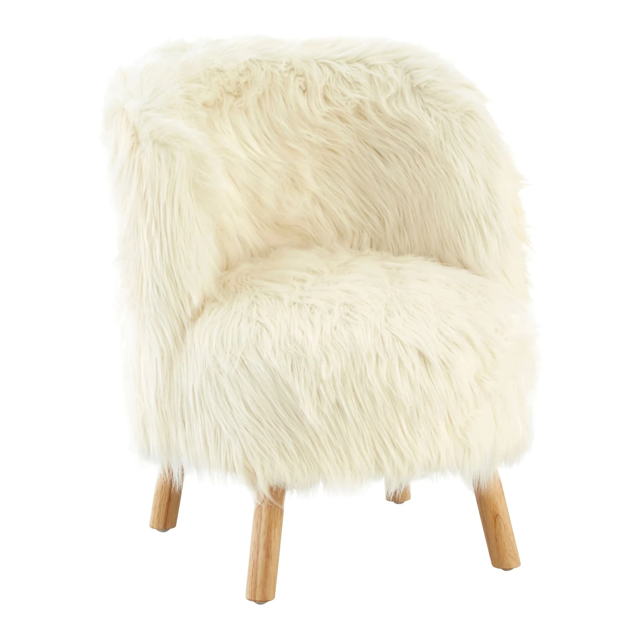 Kids White Faux Fur Chair - Seating, photo 6 of 8