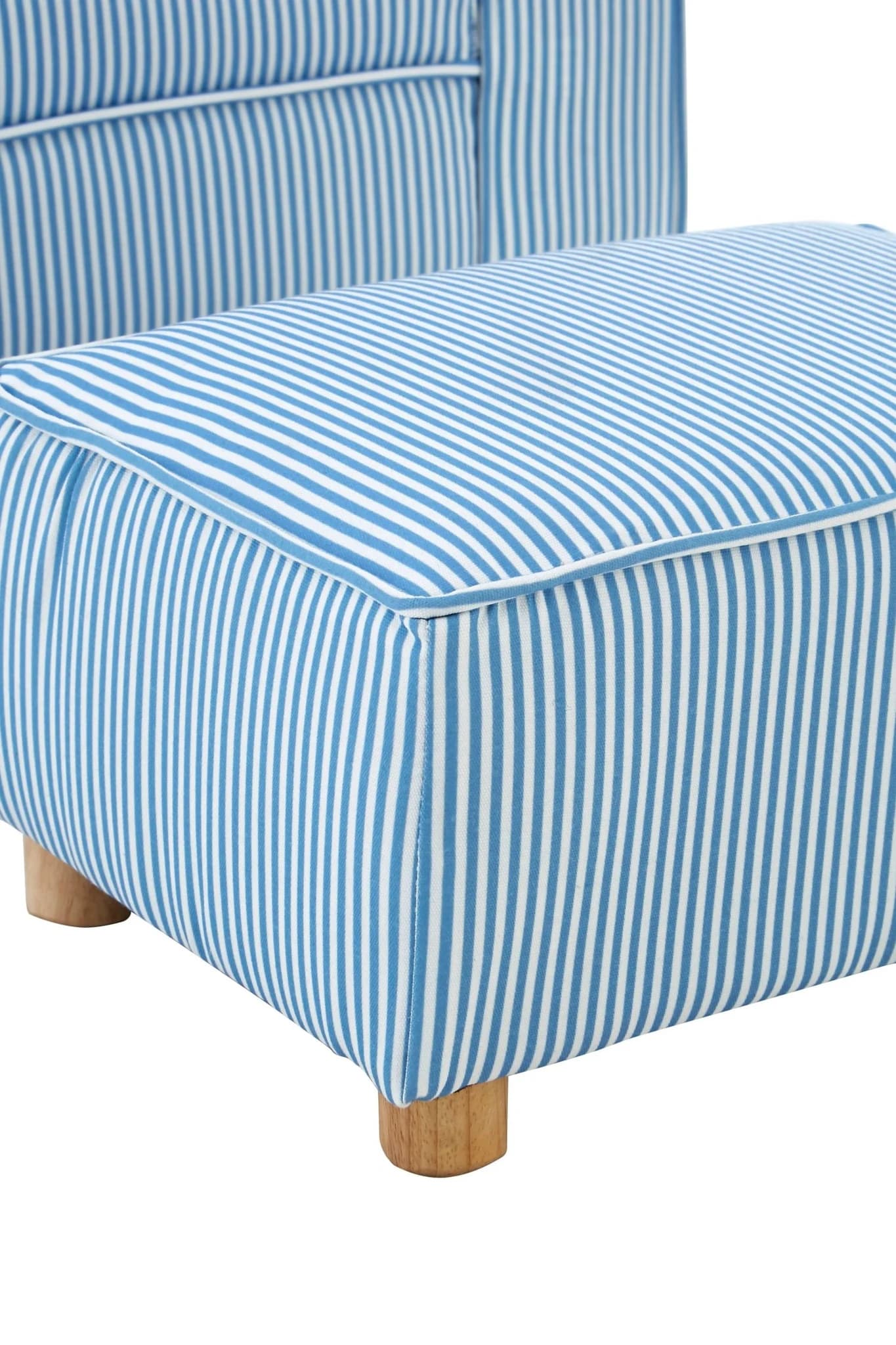 Kids Blue And White Stripe Rocking Chair With Footstool - Seating, photo 6 of 8