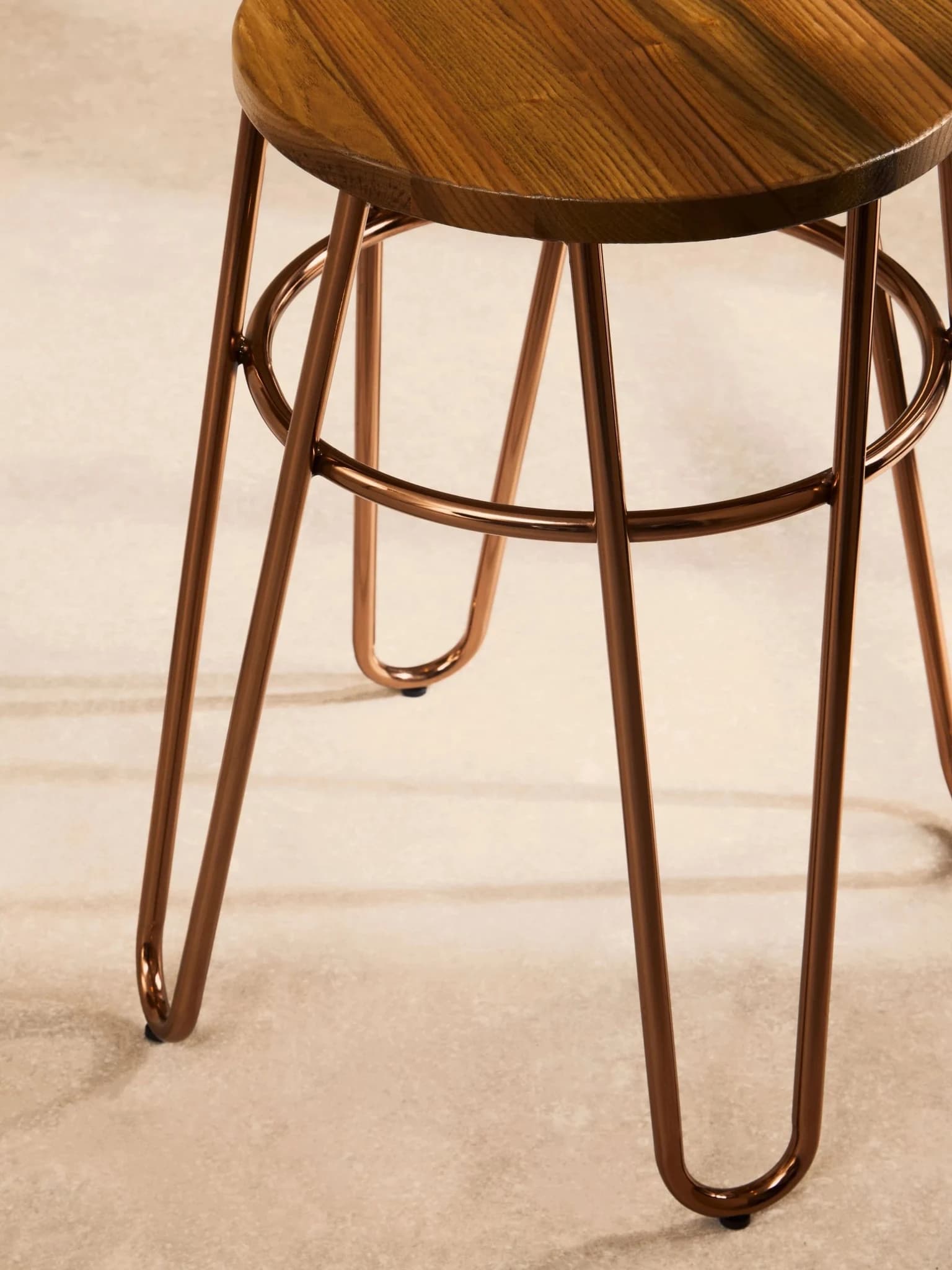 District Rose Gold Hairpin Stool - Seating, photo 2 of 7