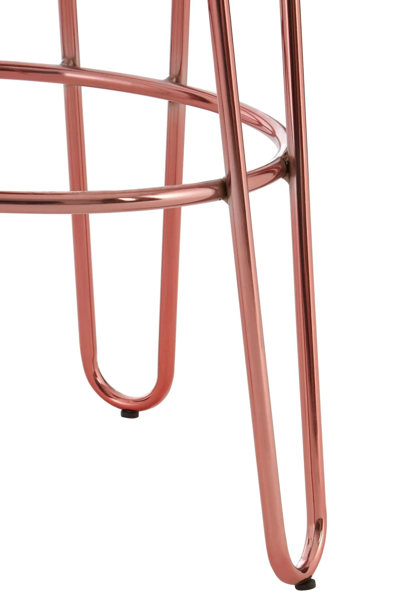 District Rose Gold Finish Wooden Top Bar Stool With Metal Legs - Seating, photo 6 of 7