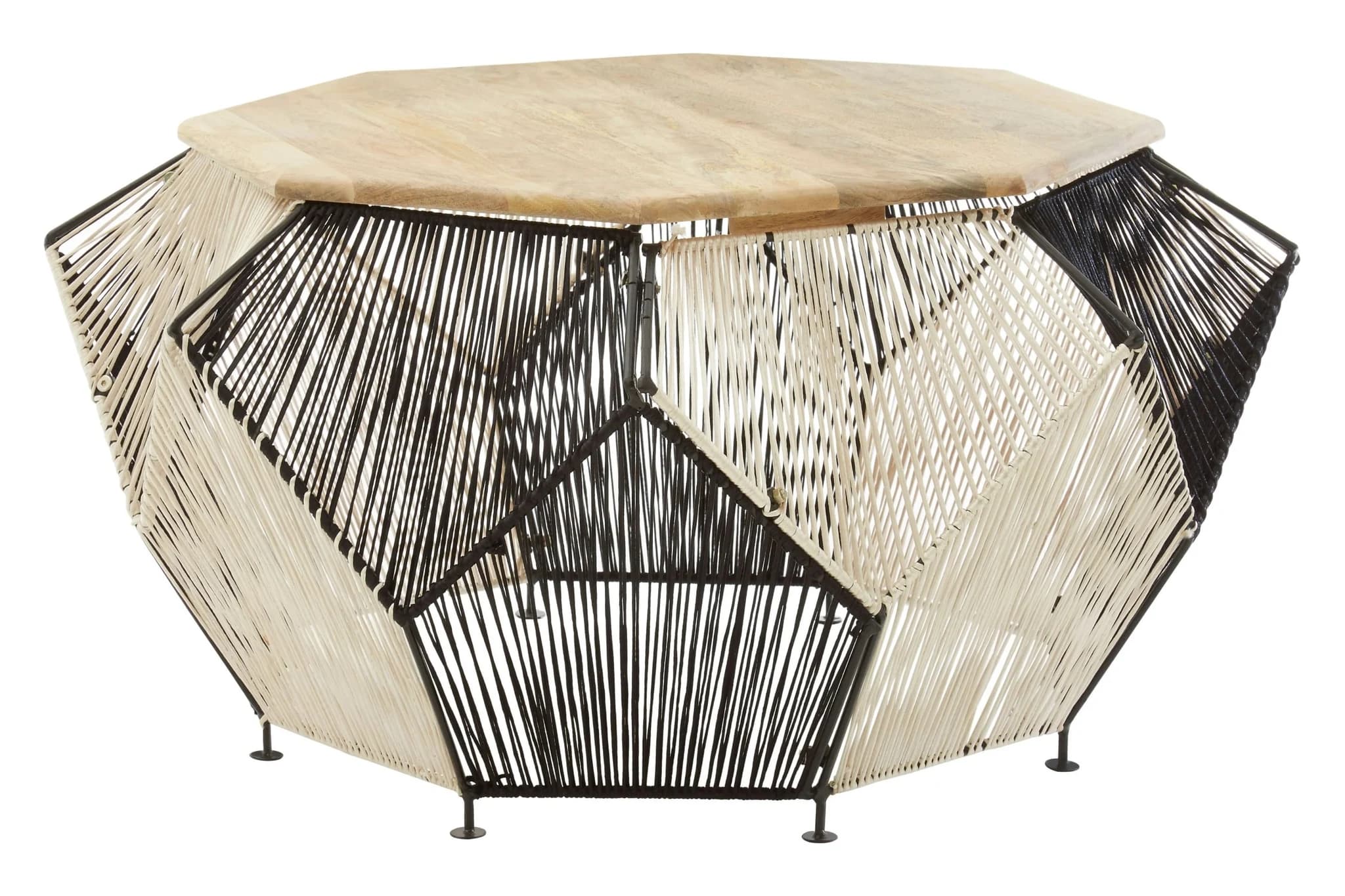 Fusion Black And Silver Woven Hexagon Coffee Table - Tables, photo 2 of 5