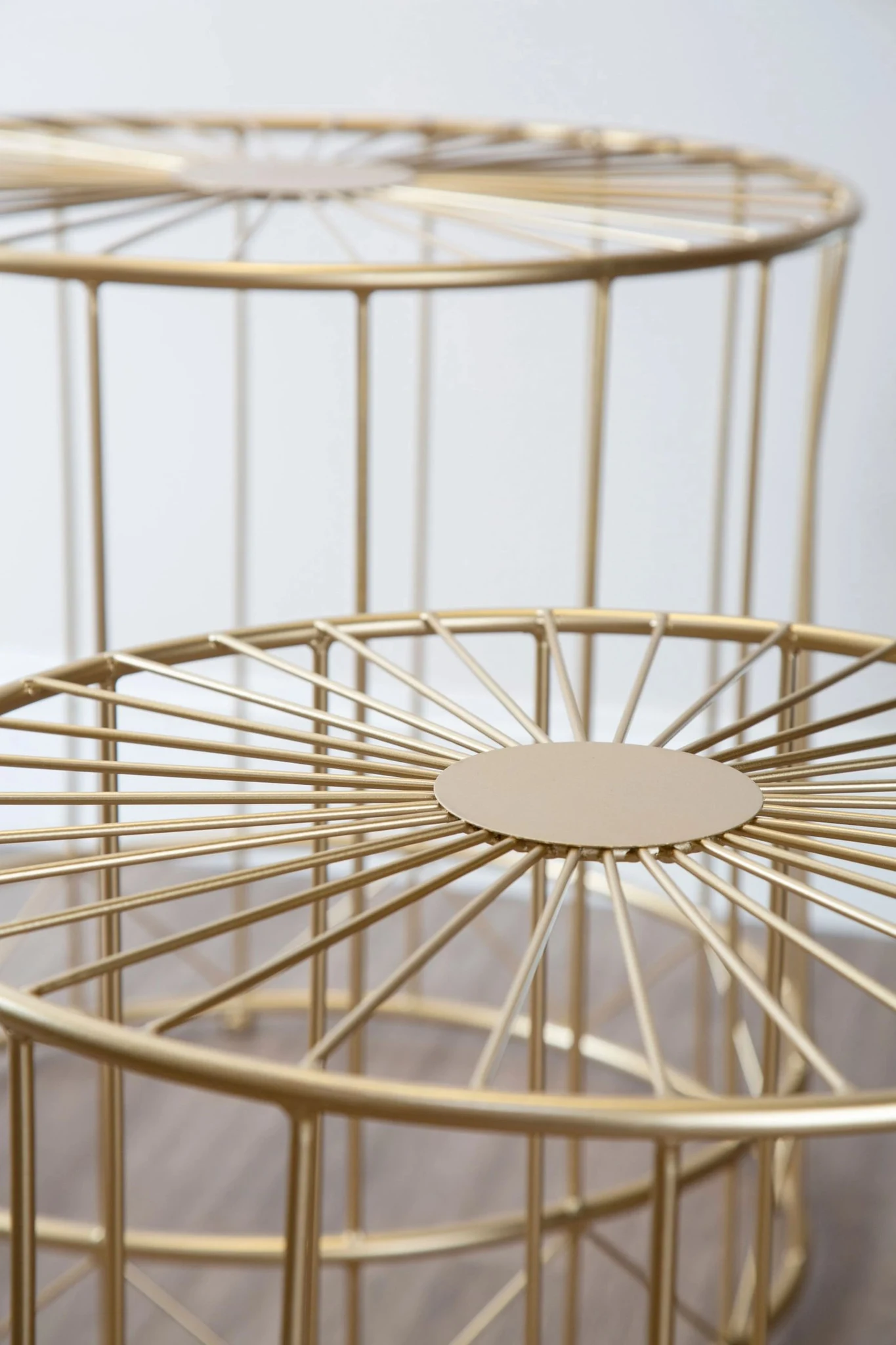 Lexi Gold Wire Frame Set of 2 Side Tables - Tables, photo 2 of 5