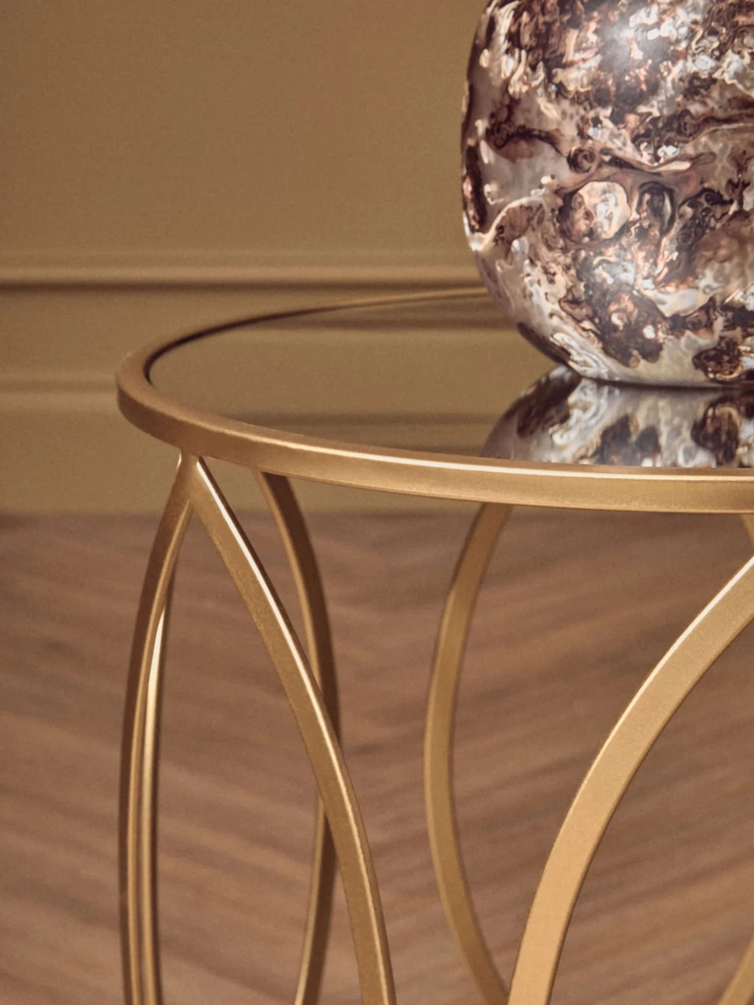 Arcana Set Of Two Gold Finish Side Tables - Tables, photo 2 of 8