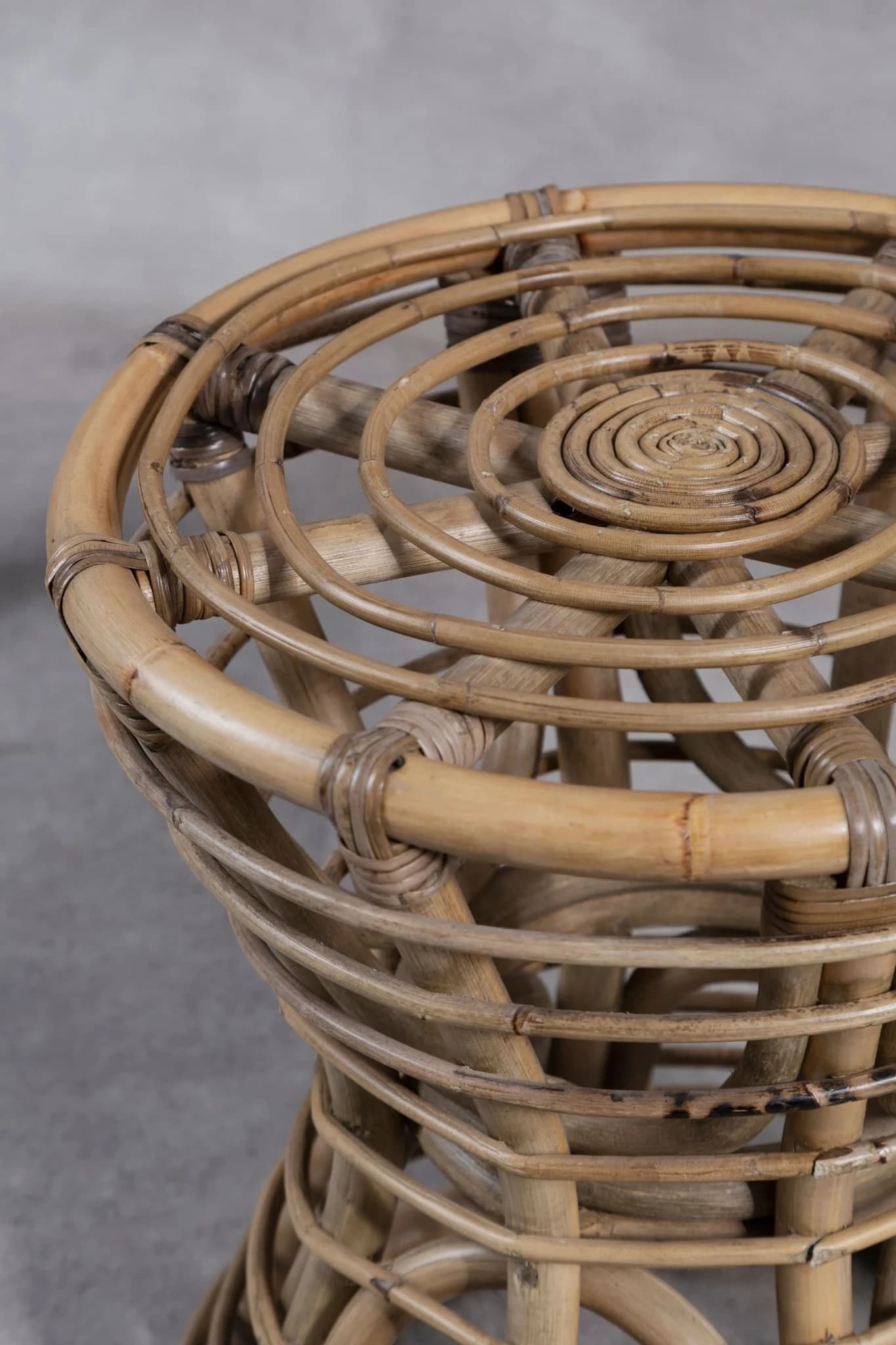 Maka Grey Natural Rattan Stool - Seating, photo 2 of 6