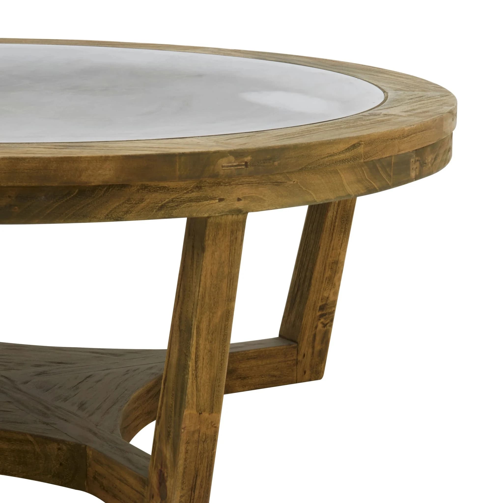 Merdeka Wooden Round Coffee Table with Zinc Metal Top - Tables, photo 4 of 5
