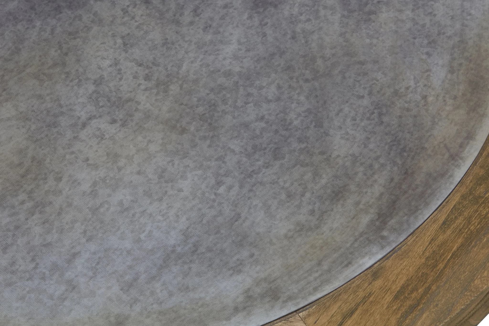 Merdeka Wooden Round Coffee Table with Zinc Metal Top - Tables, photo 3 of 5