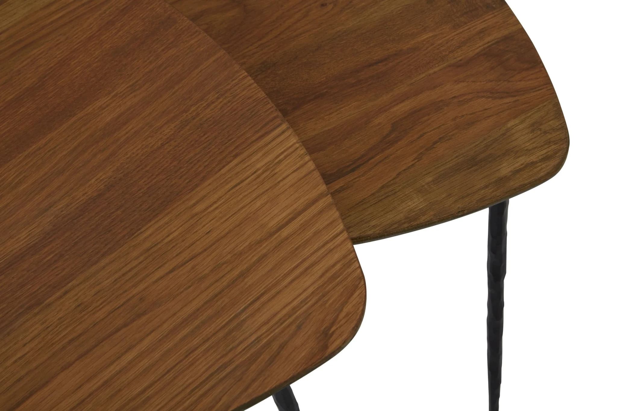 GamelanOak Veneer Triangular Set Of 2 Side Tables - Tables, photo 4 of 4