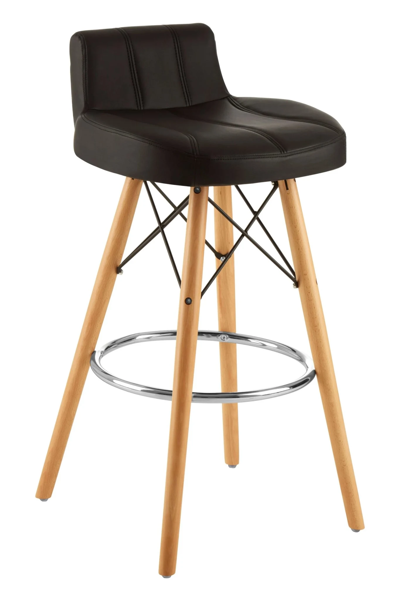 Stockholm Black Leather Effect Bar Stool - Seating, photo 4 of 6