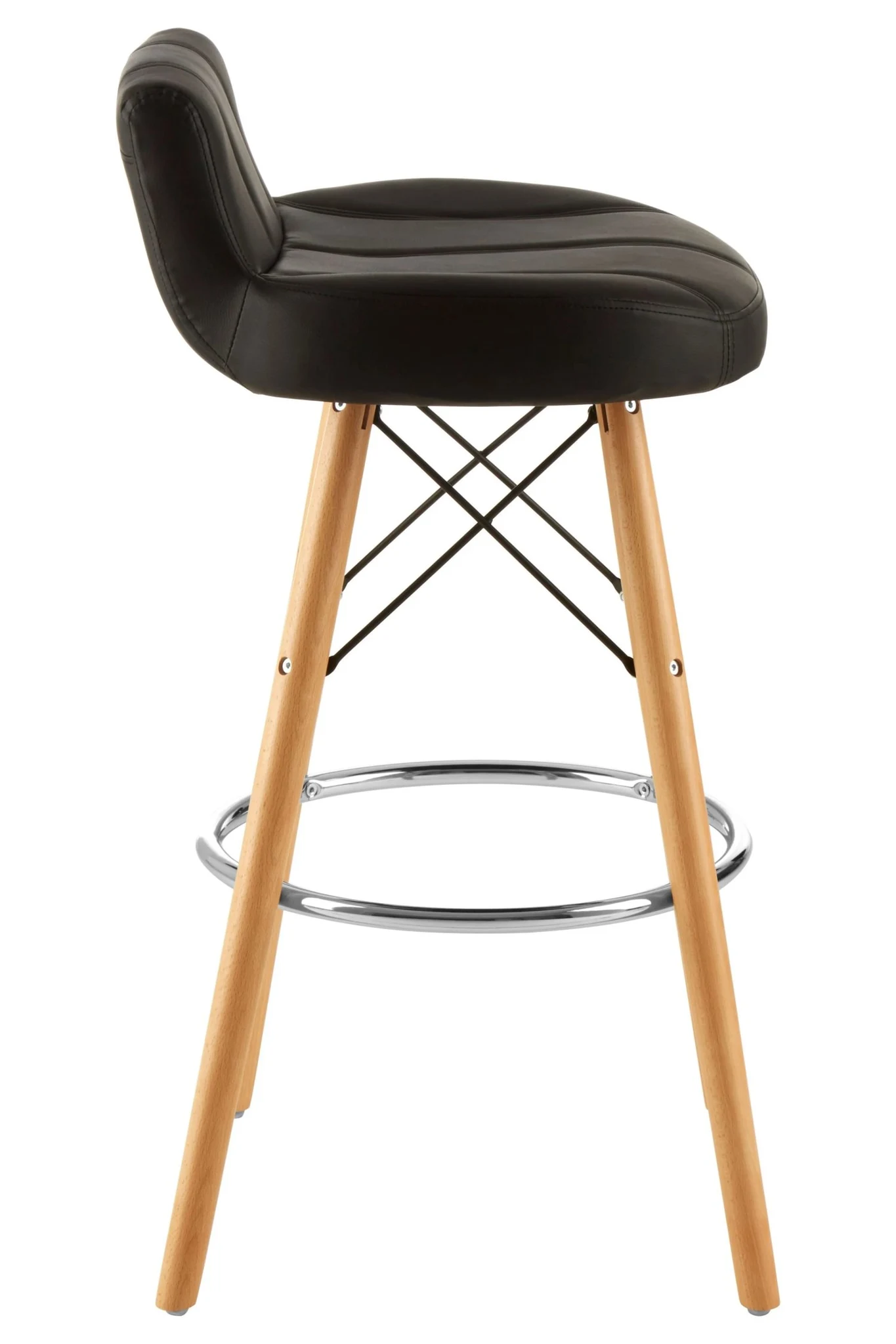 Stockholm Black Leather Effect Bar Stool - Seating, photo 3 of 6