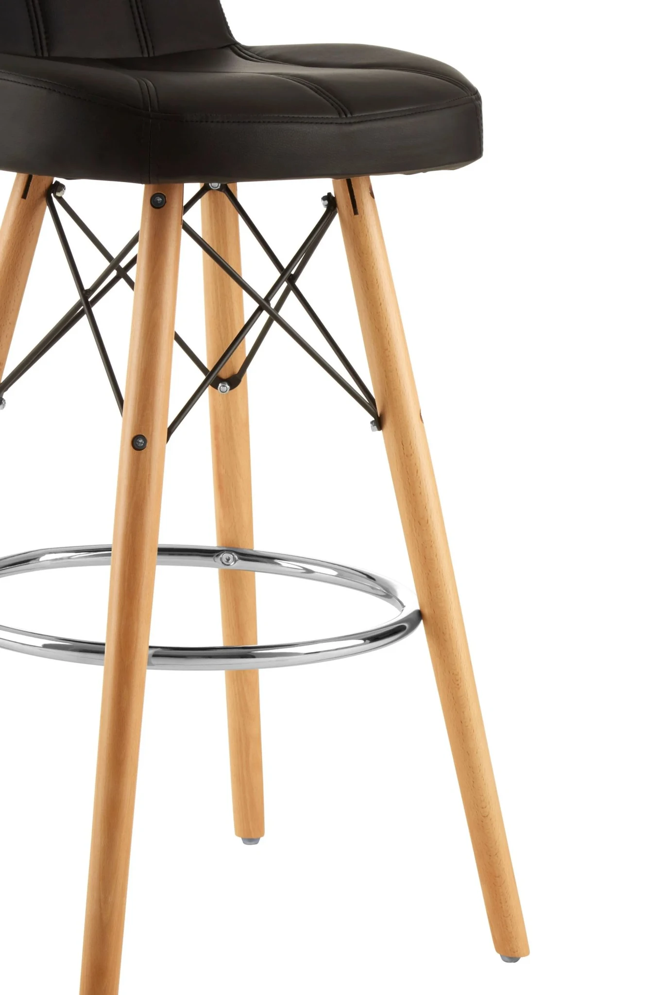 Stockholm Black Leather Effect Bar Stool - Seating, photo 5 of 6