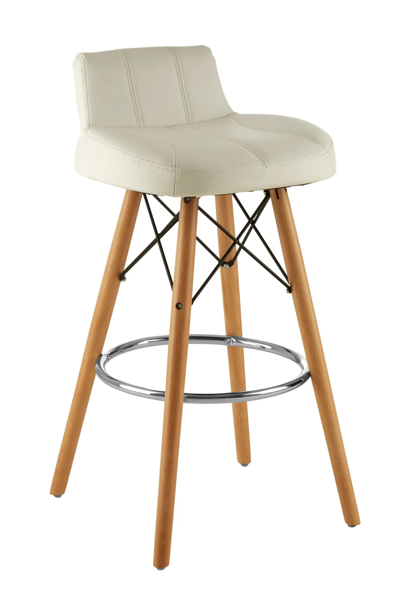 Stockholm White Leather Effect Bar Stool - Seating, photo 4 of 6