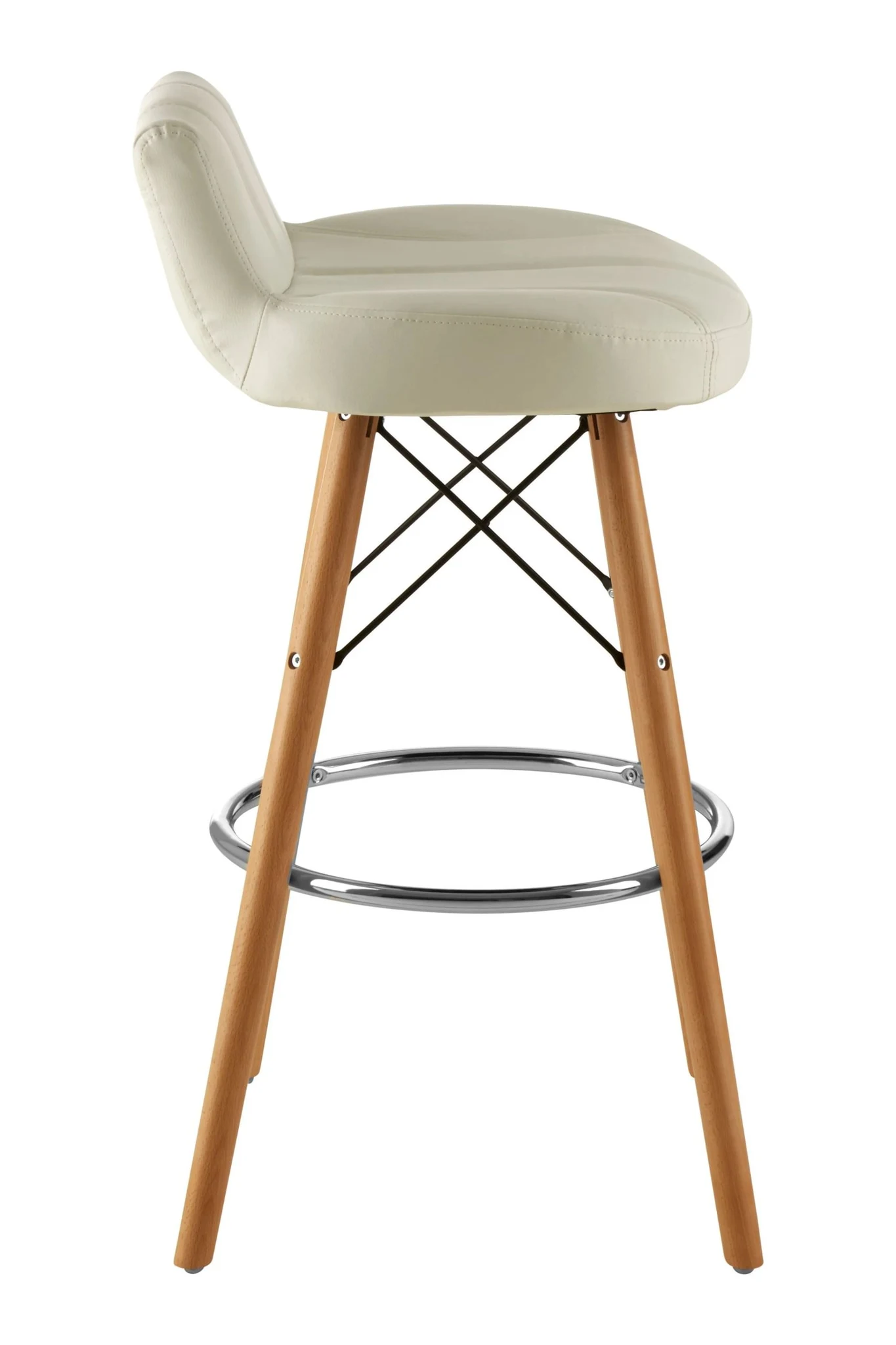 Stockholm White Leather Effect Bar Stool - Seating, photo 3 of 6