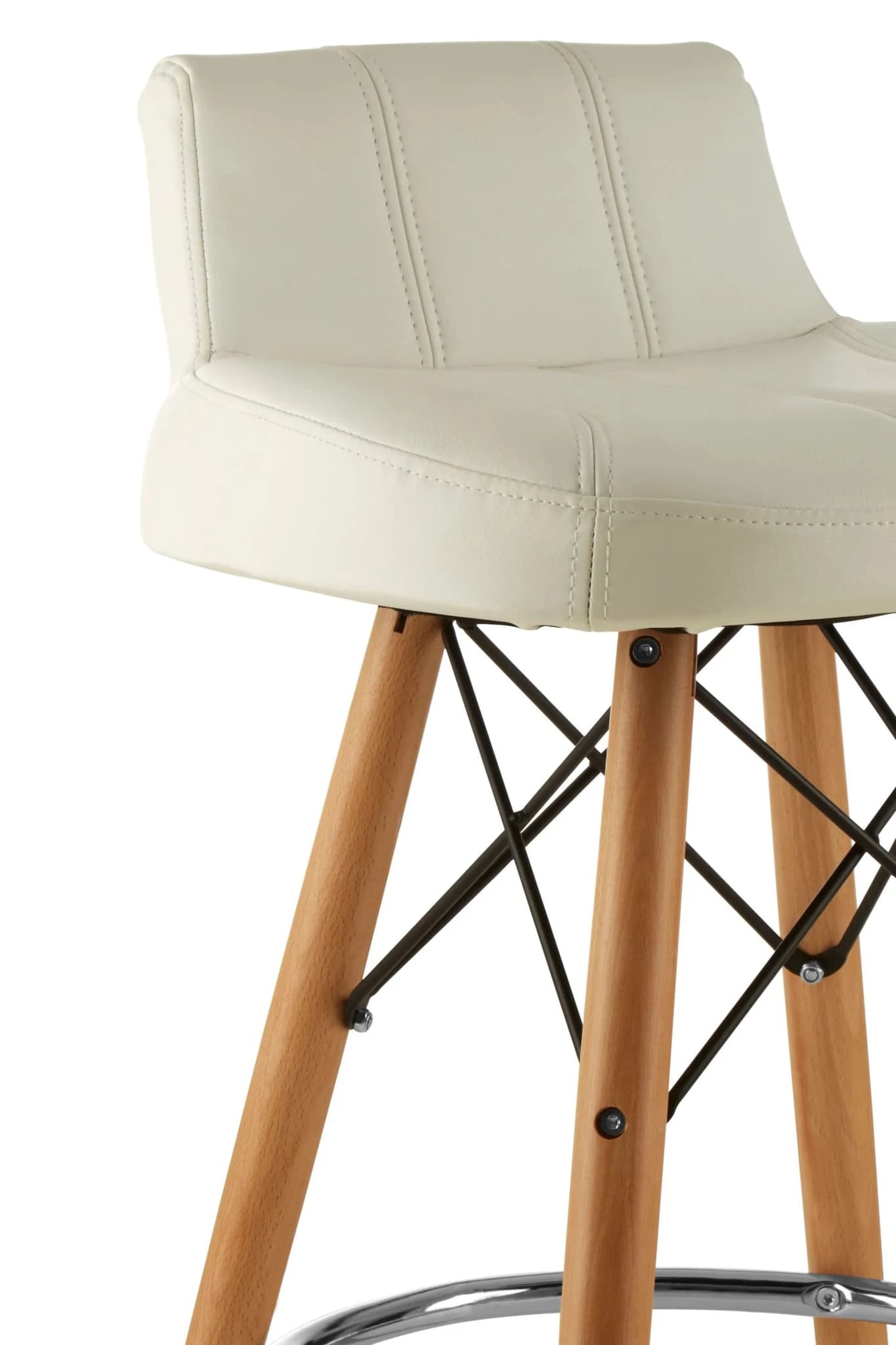 Stockholm White Leather Effect Bar Stool - Seating, photo 6 of 6