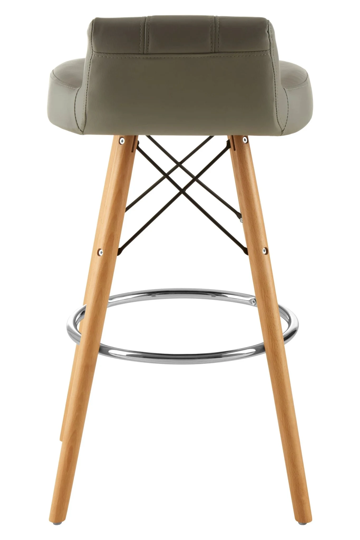 Stockholm Grey Leather Effect Bar Stool - Seating, photo 2 of 6
